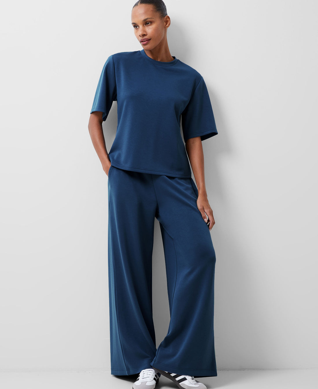 Wren Wide Leg Trouser - Midnight Blue