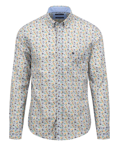 Premium Flower Print Shirt - Light Khaki