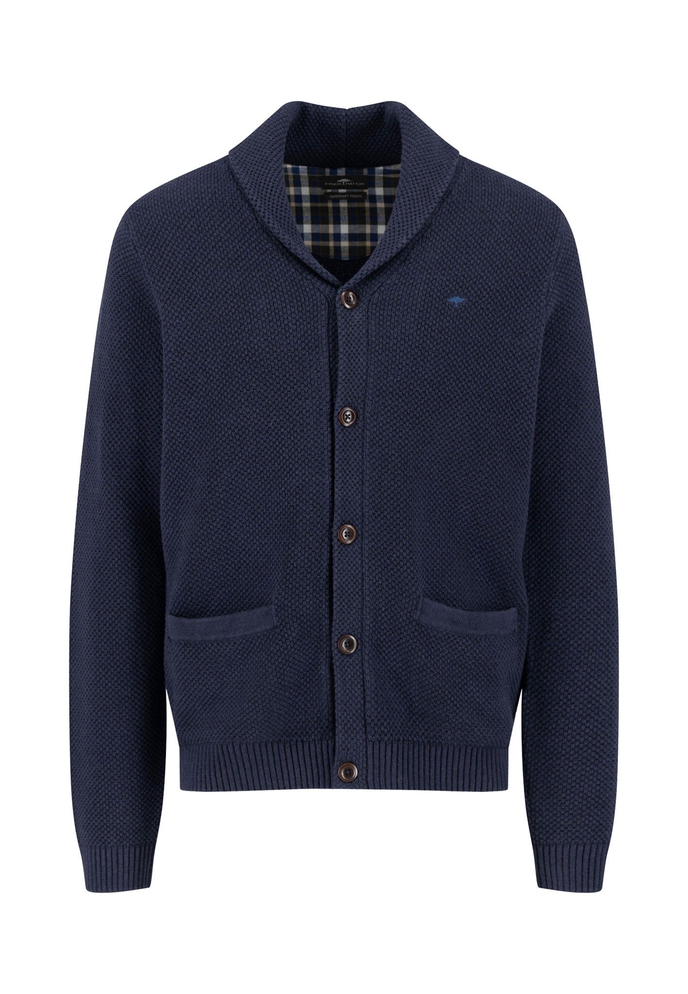 Buttoned Shawl Cardigan - Navy