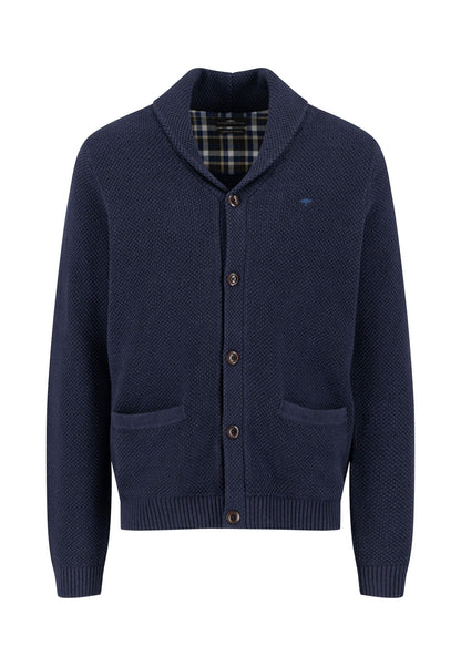 Buttoned Shawl Cardigan - Navy