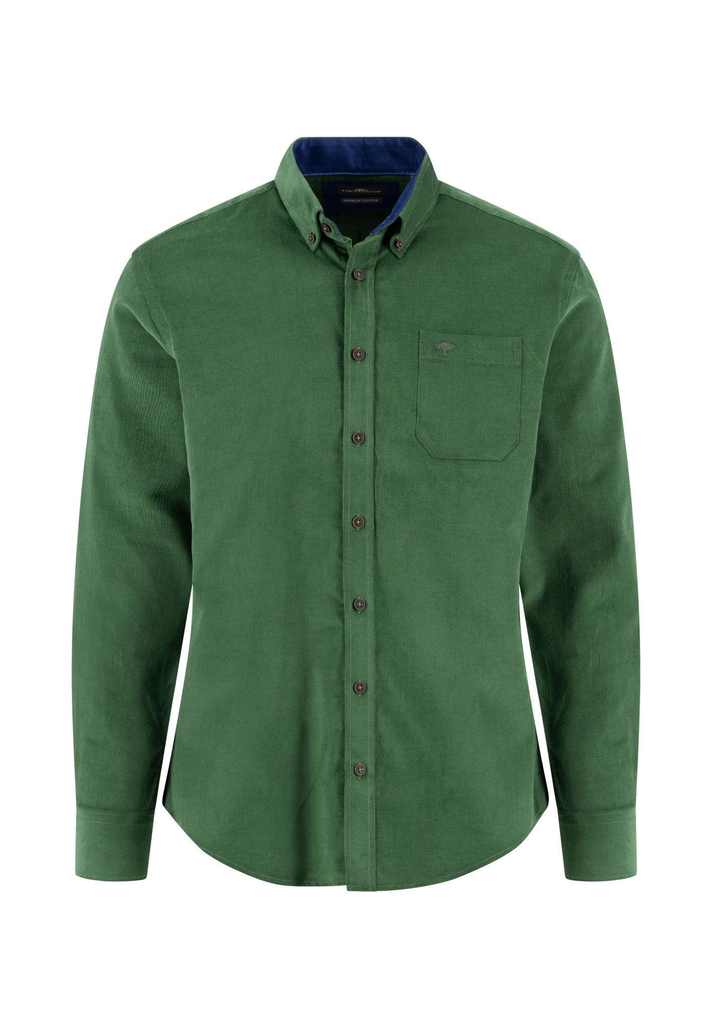 Corduroy Button Down Shirt  - Dark Leaf
