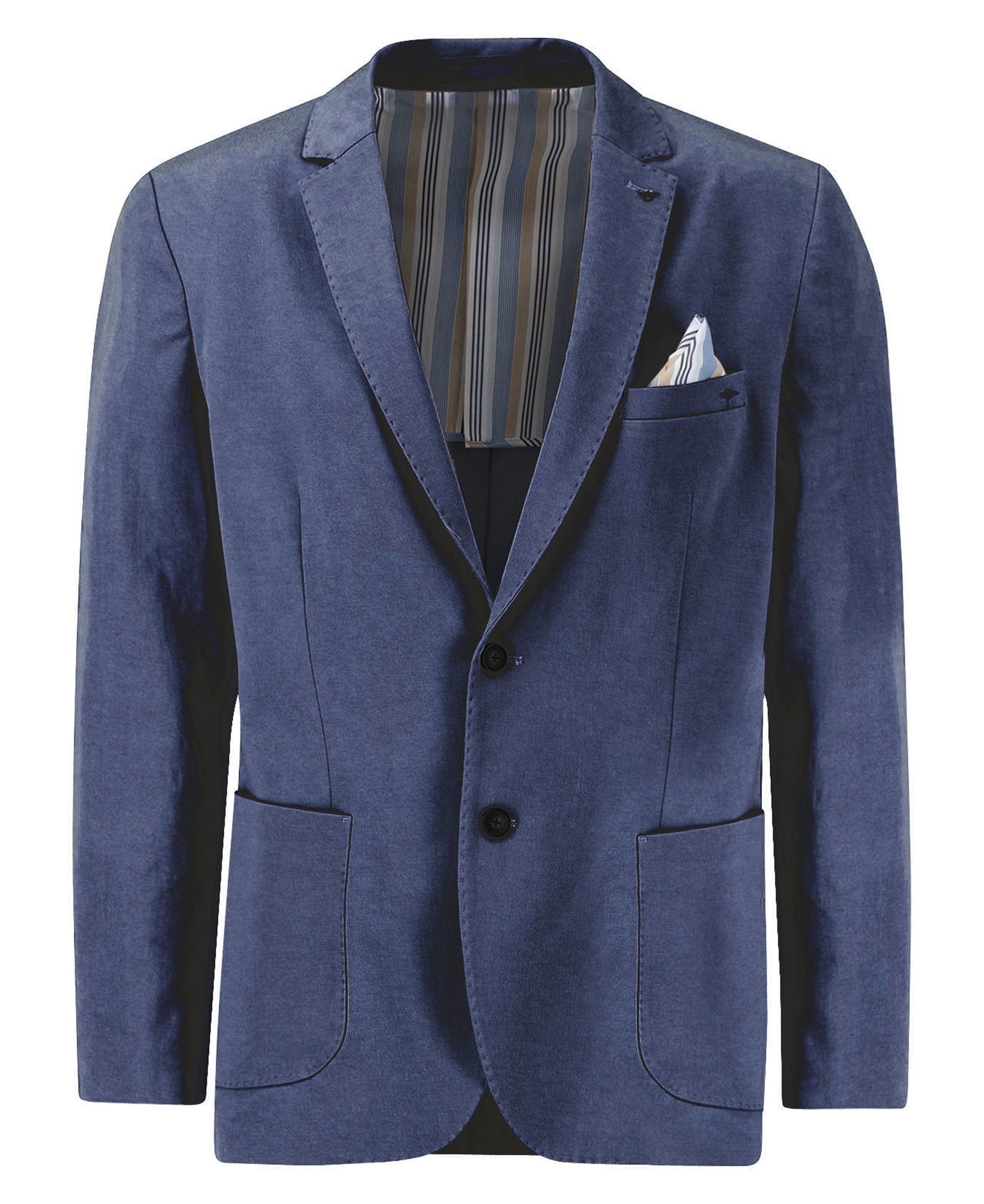 Cotton Twill Blazer - Dark Navy