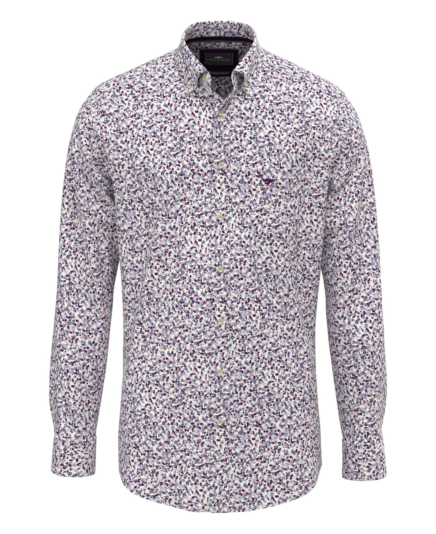 Flower Print Button down 1/1 - Aubergine