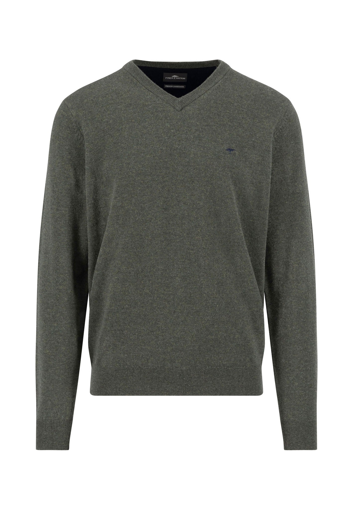 Lambswool V-Neck Jumper - Dark Ivy