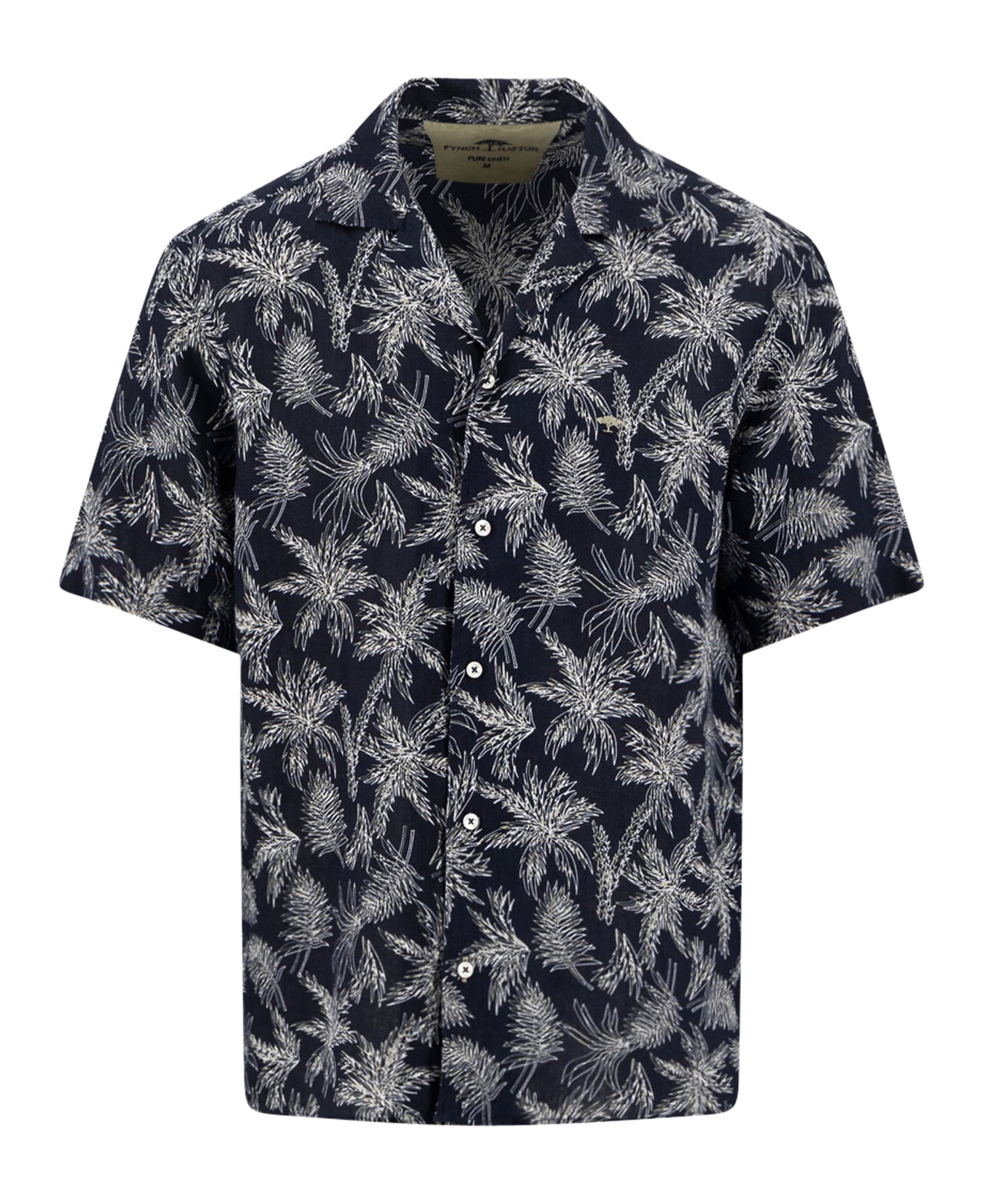 Linen Resort Shirt 1/2 - Navy