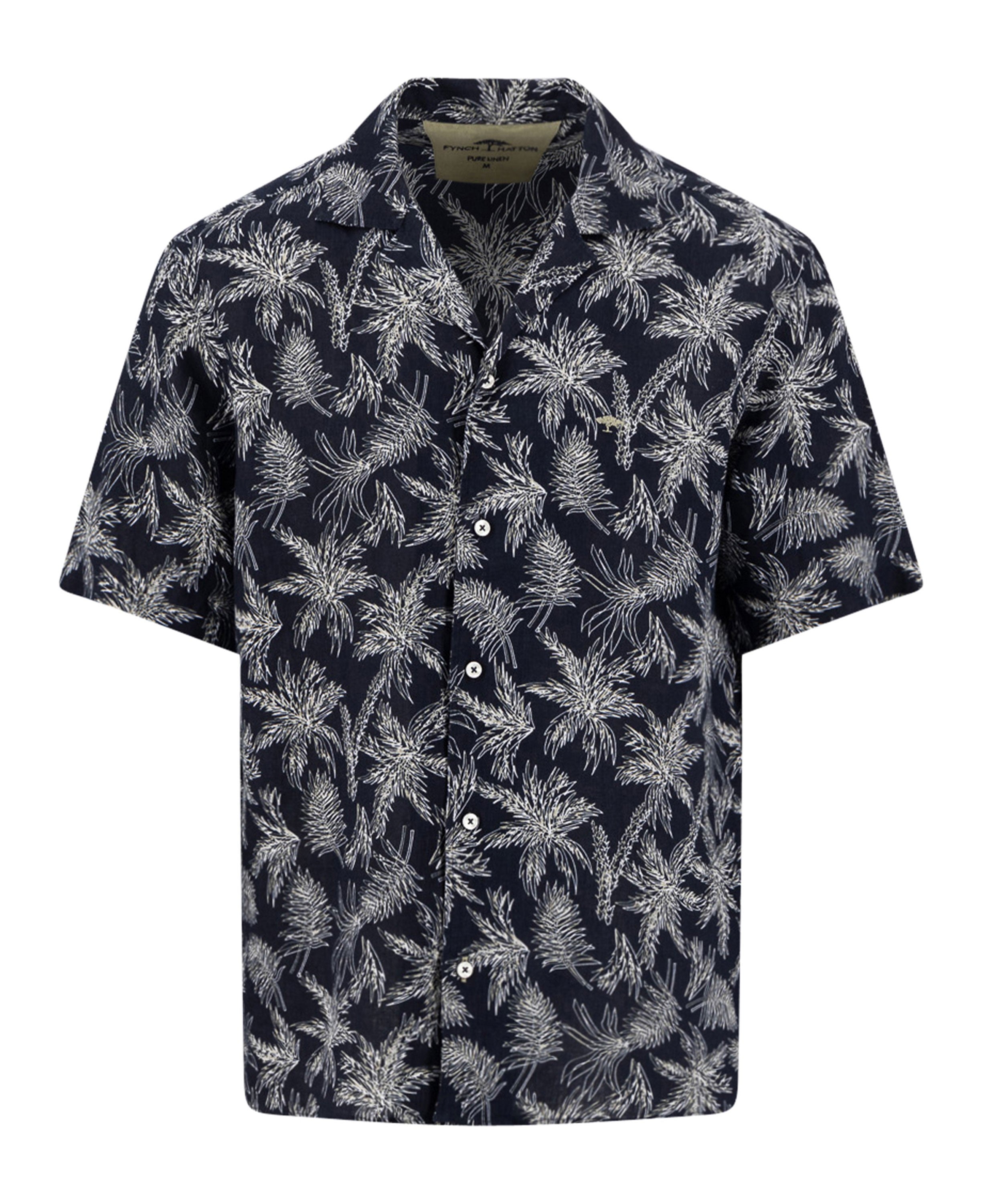 Linen Resort Shirt 1/2 - Navy