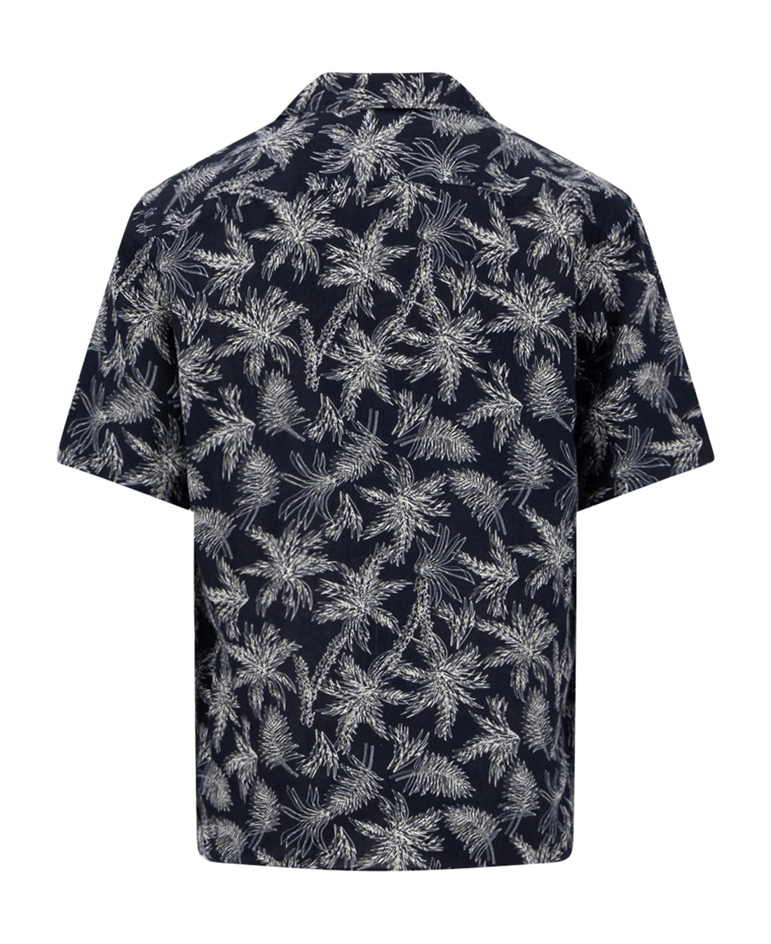 Linen Resort Shirt 1/2 - Navy