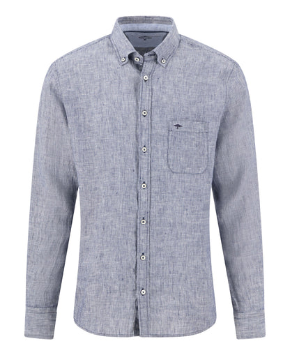Linen Stripe Button down 1/1 - Navy