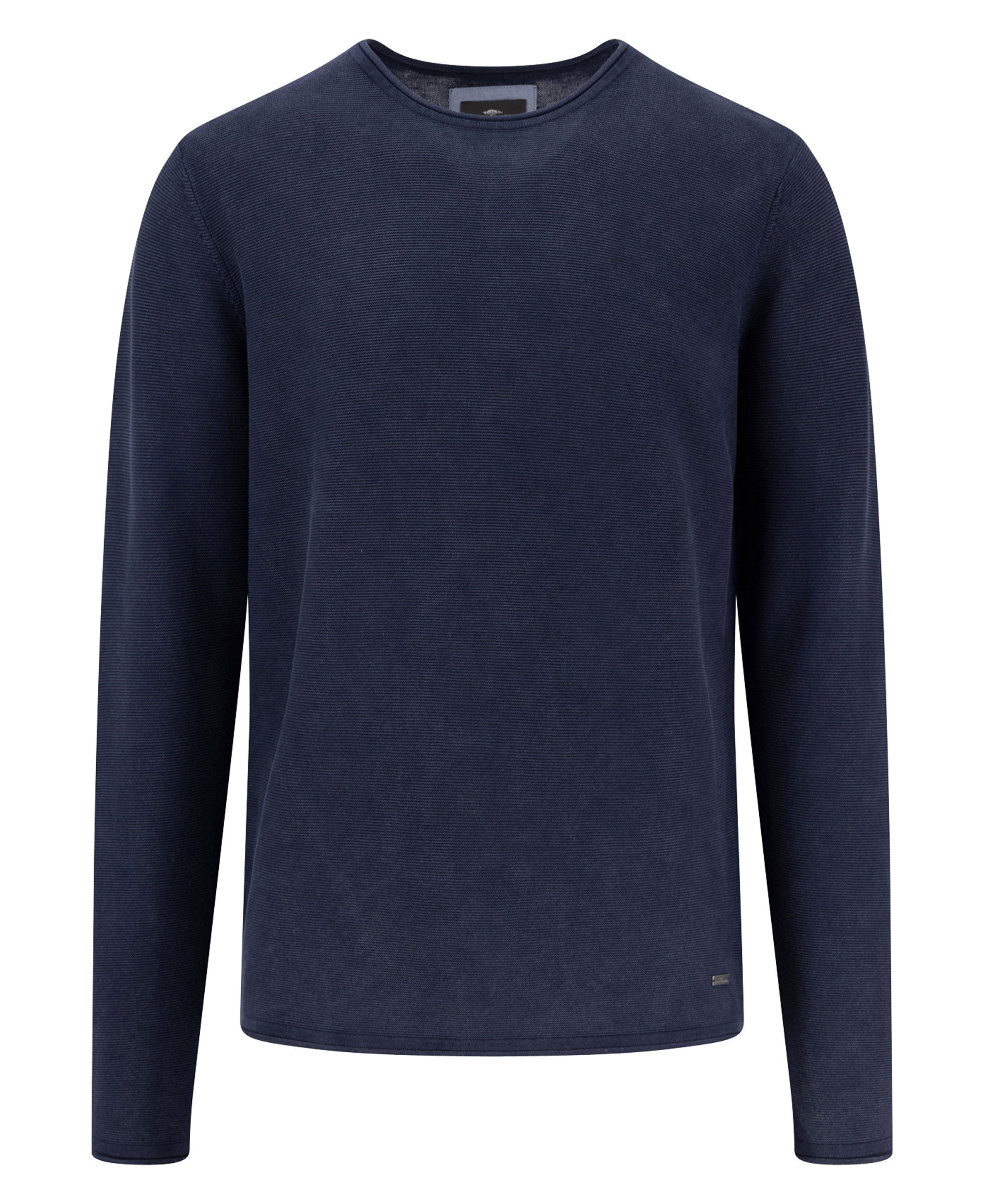 Structured O-Neck Knit - Navy