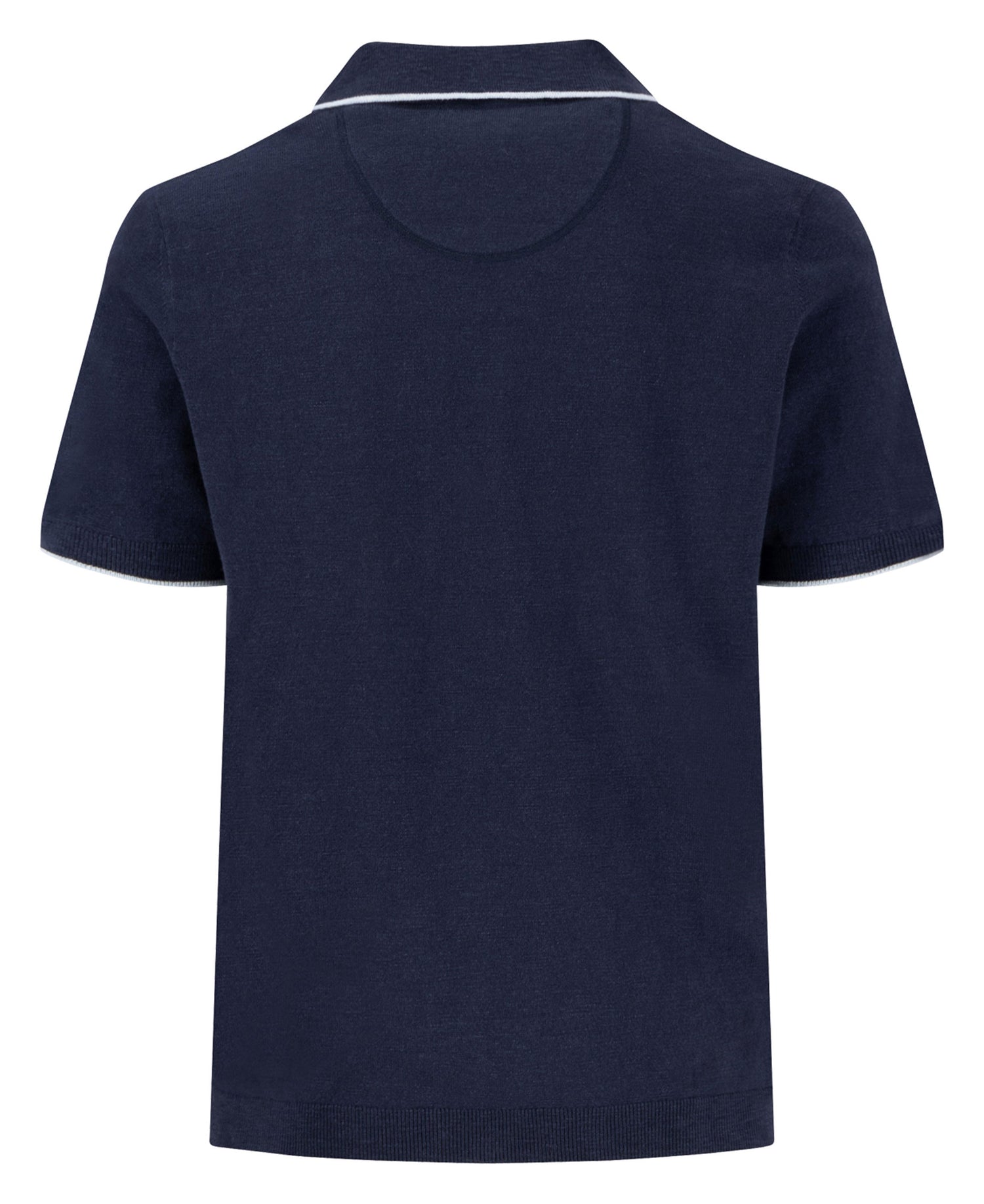 Cotton Linen Polo Shirt - Navy