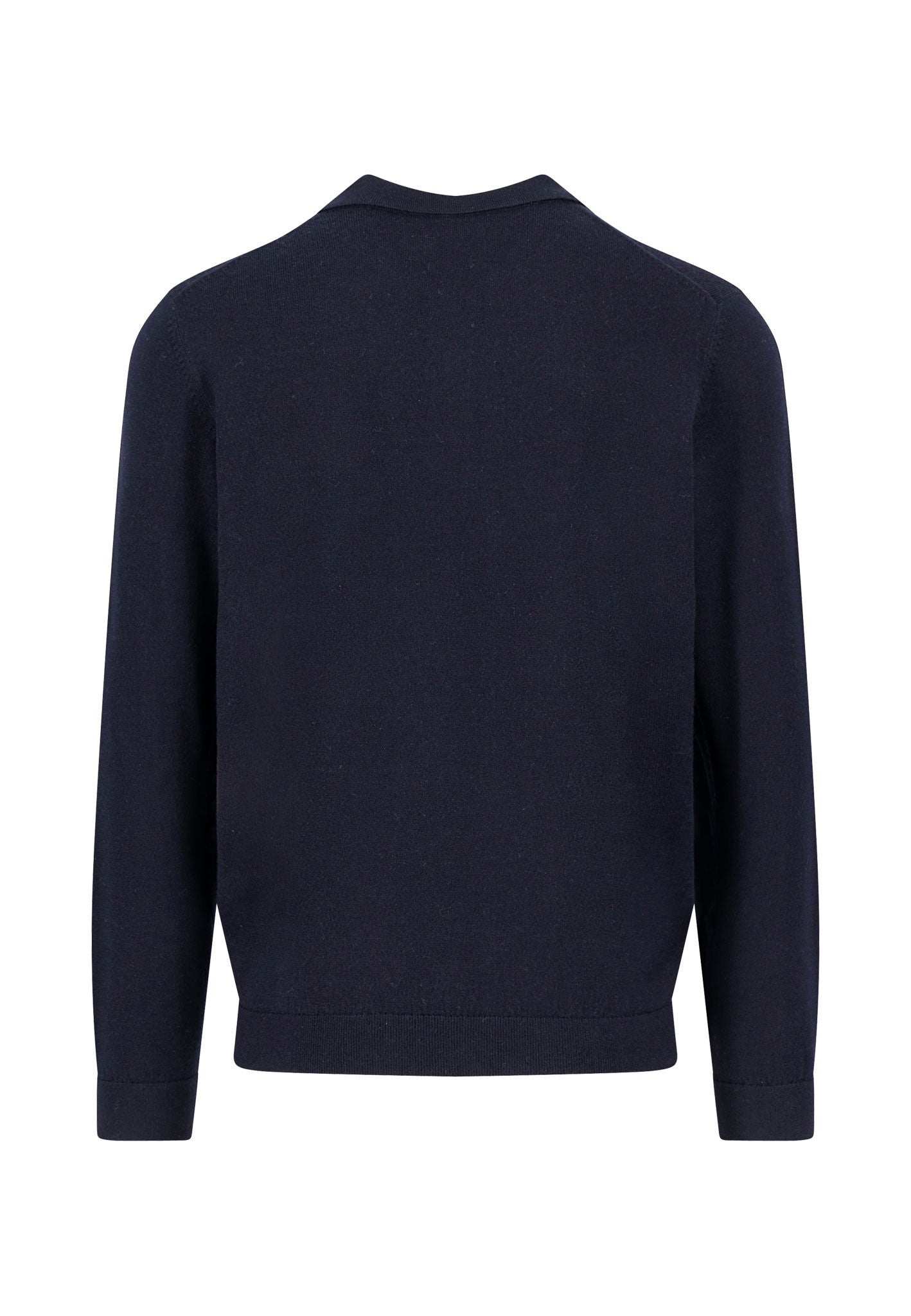 Polo Collar Merino Jumper - Navy