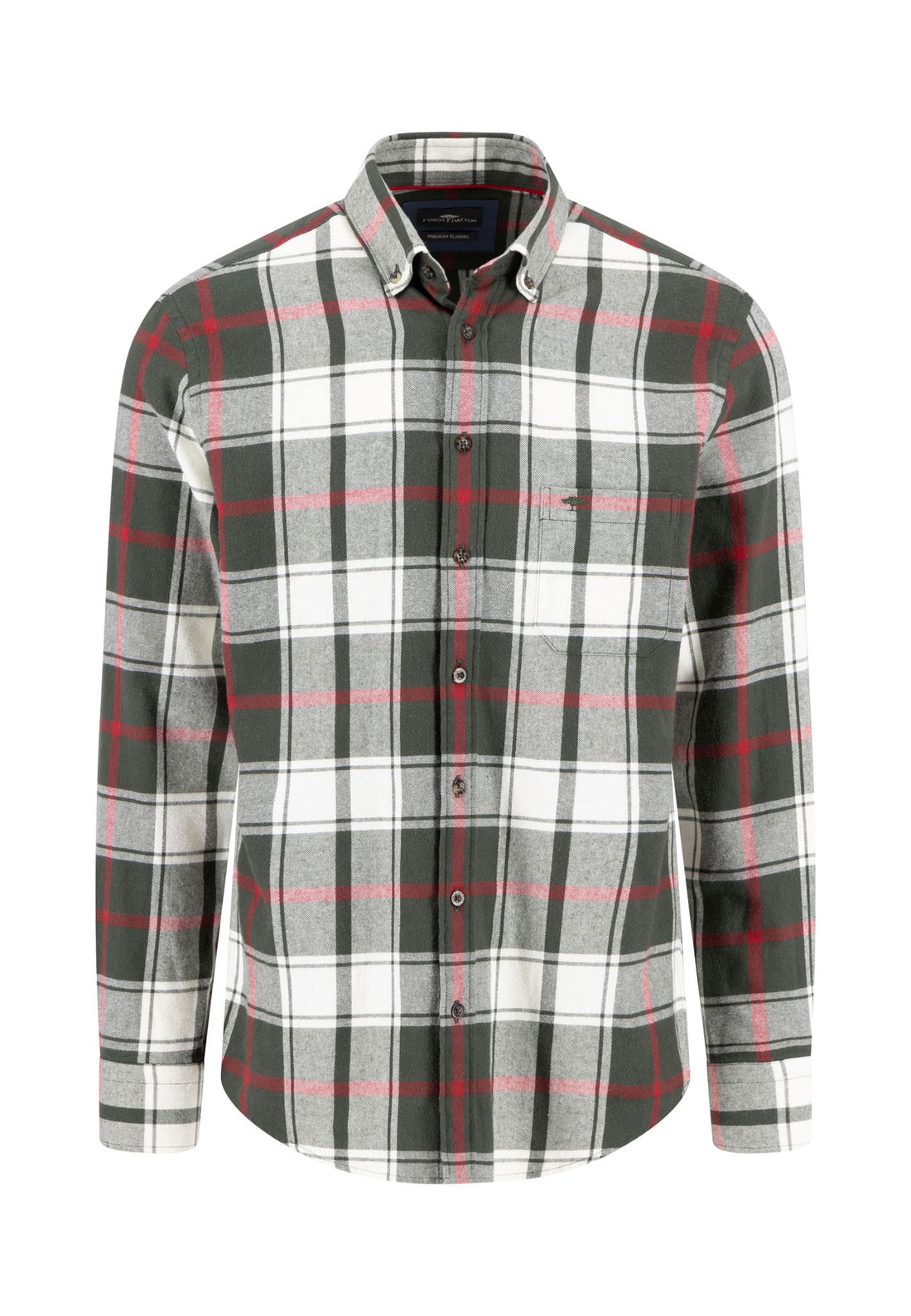 Premium Flannel  Button Down Check Shirt - Dark Ivy