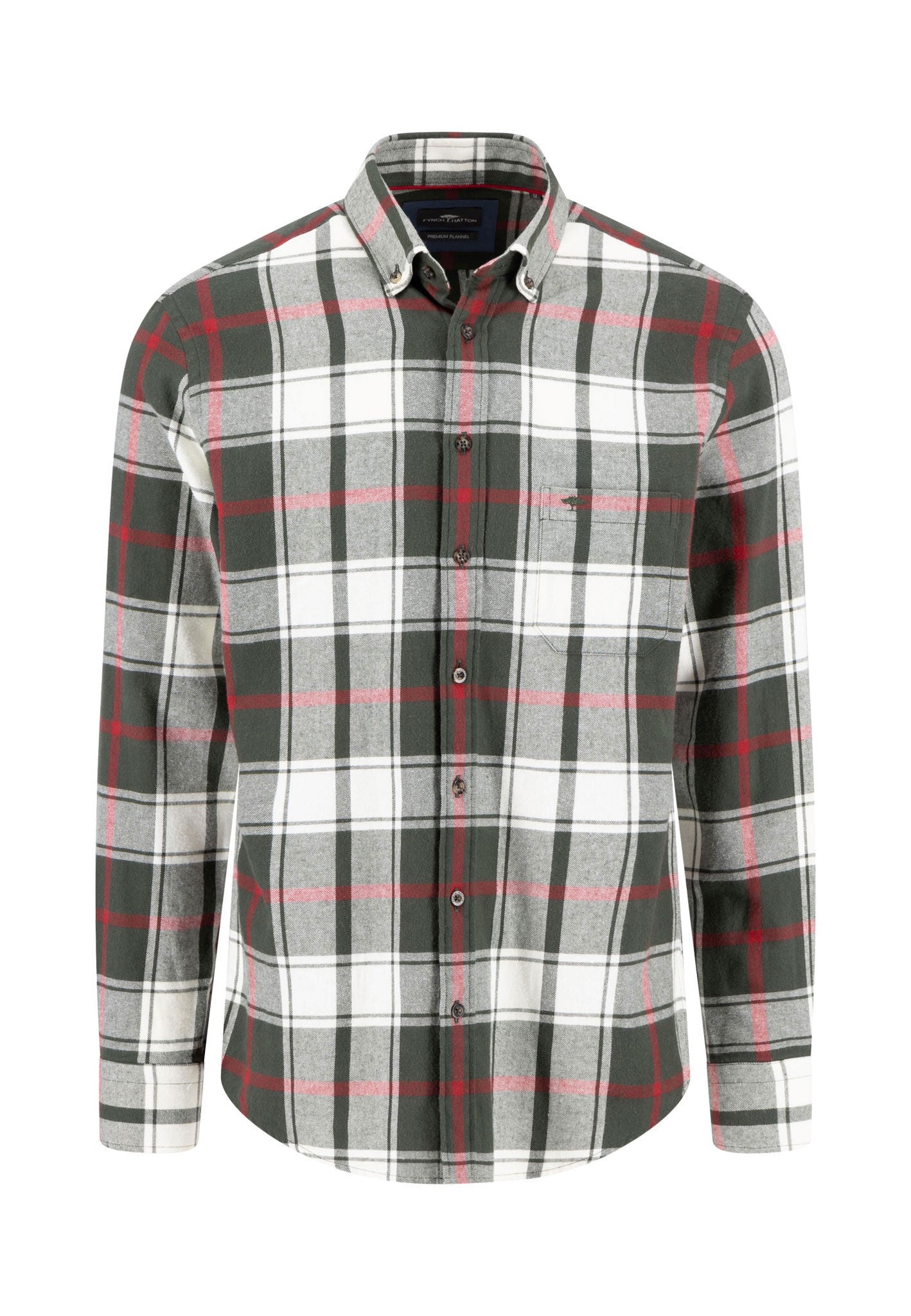 Premium Flannel  Button Down Check Shirt - Dark Ivy