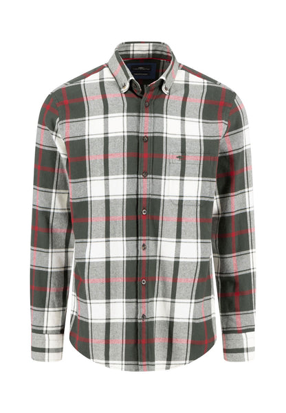 Premium Flannel  Button Down Check Shirt - Dark Ivy