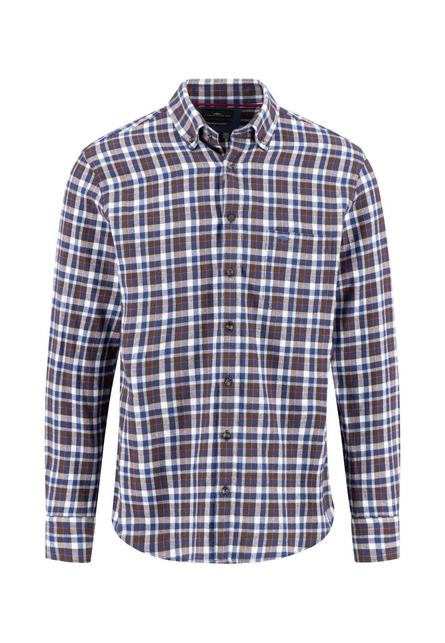 Premium Flannel Button Down Check Shirt - Dark Chocolate