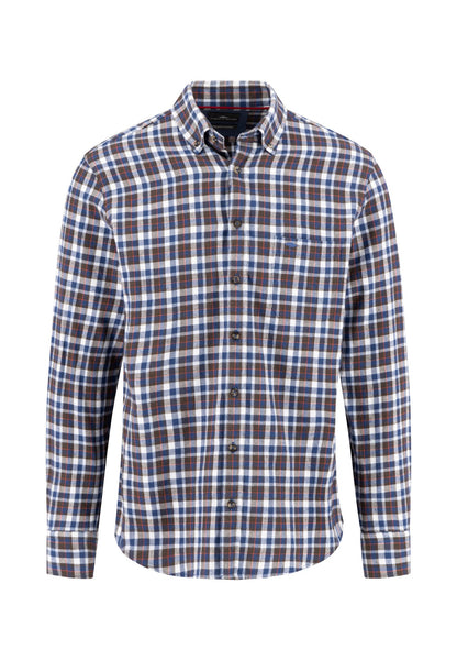 Premium Flannel Button Down Check Shirt - Dark Chocolate