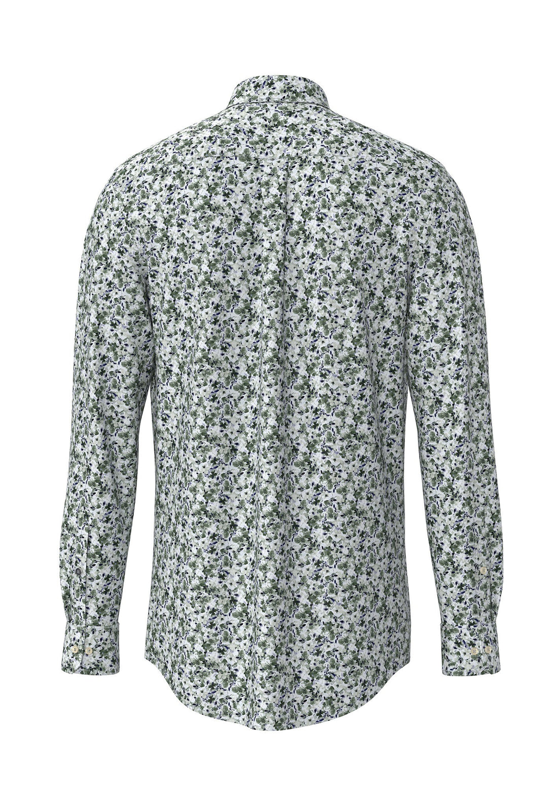 Premium Flower Print Button Down Shirt  - Dark Leaf