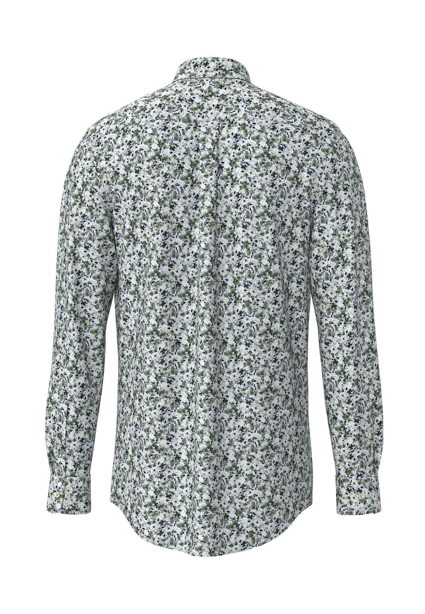 Premium Flower Print Button Down Shirt  - Dark Leaf