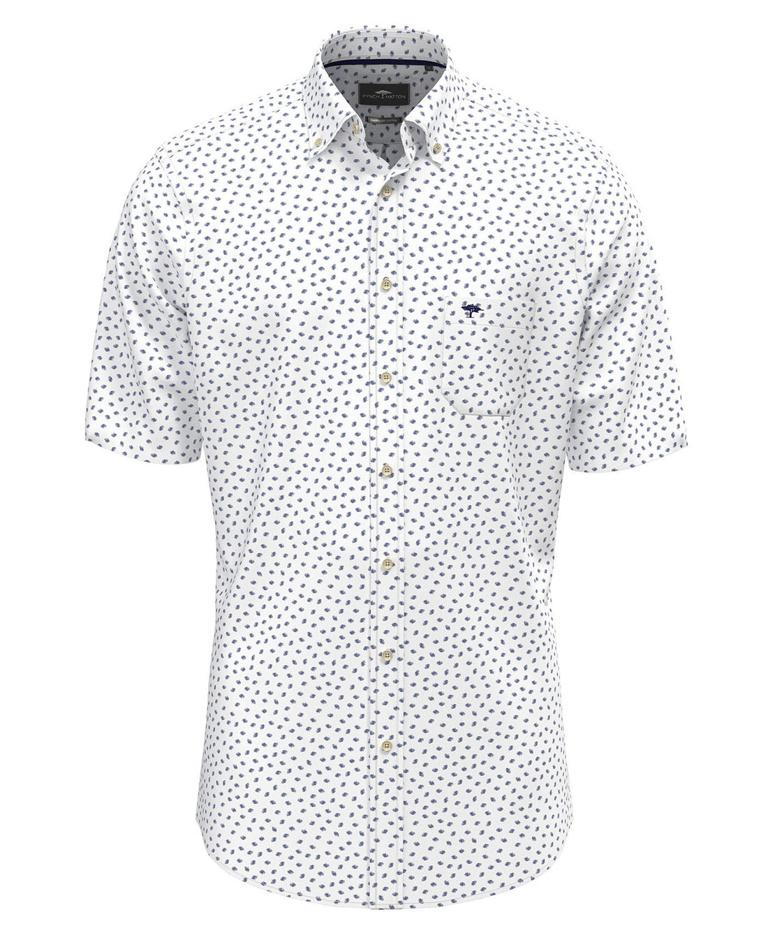 Seersucker Print Shirt - Navy