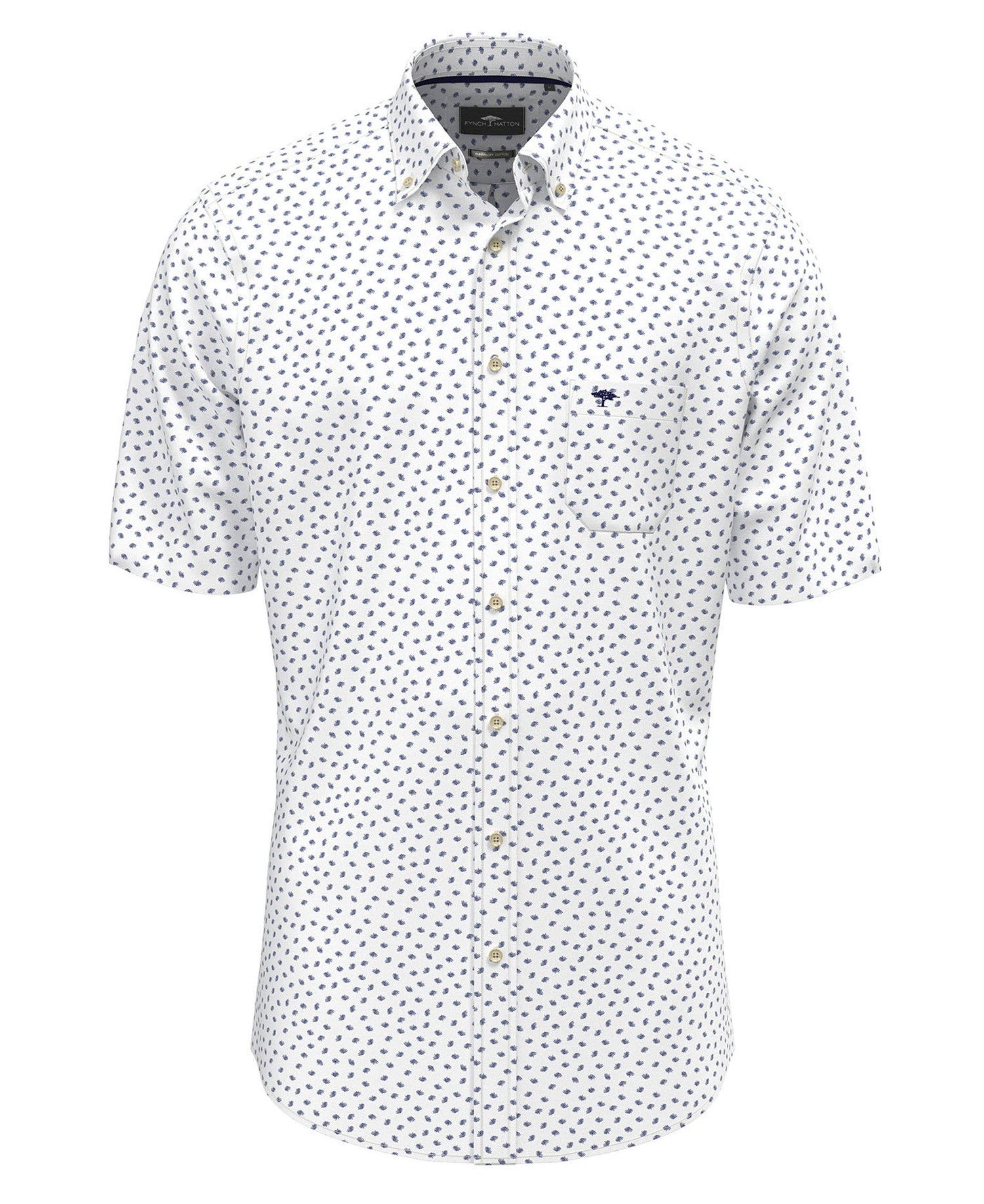 Seersucker Print Shirt - Navy