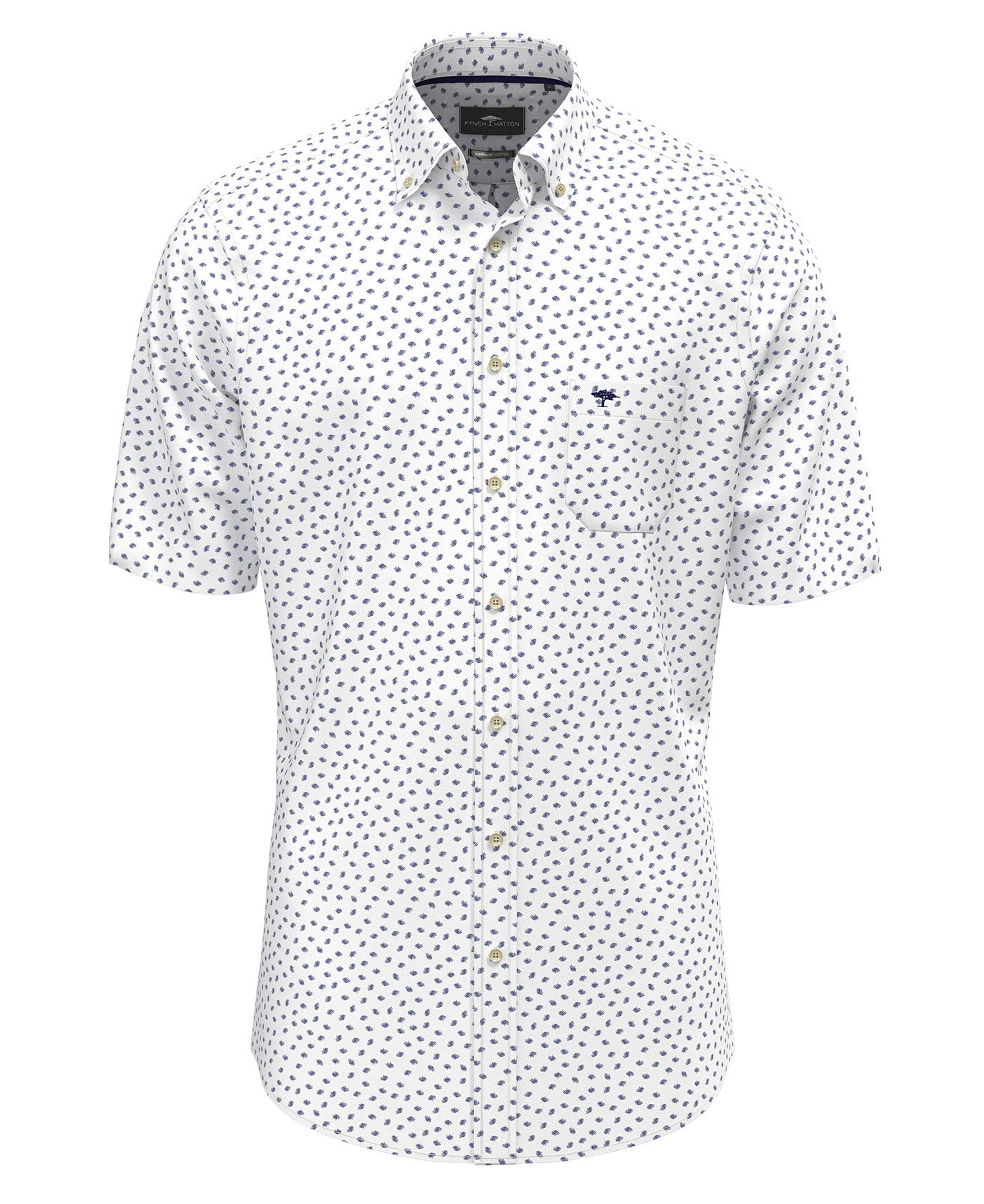 Seersucker Print Shirt - Navy