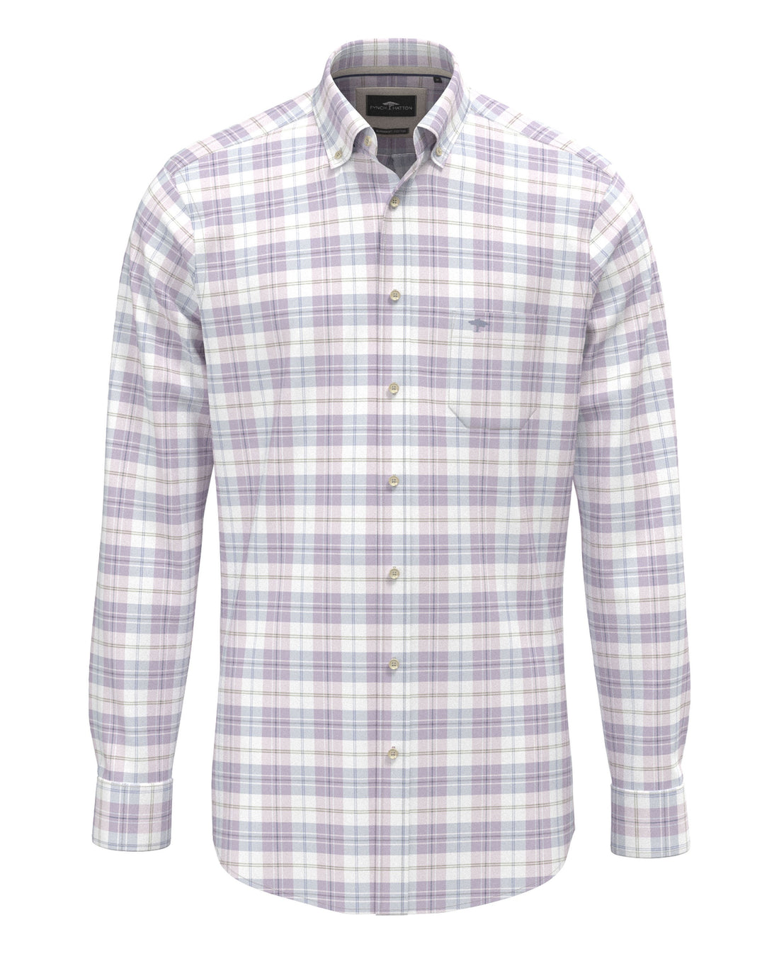 Slub Check Button down 1/1 - Magnolia