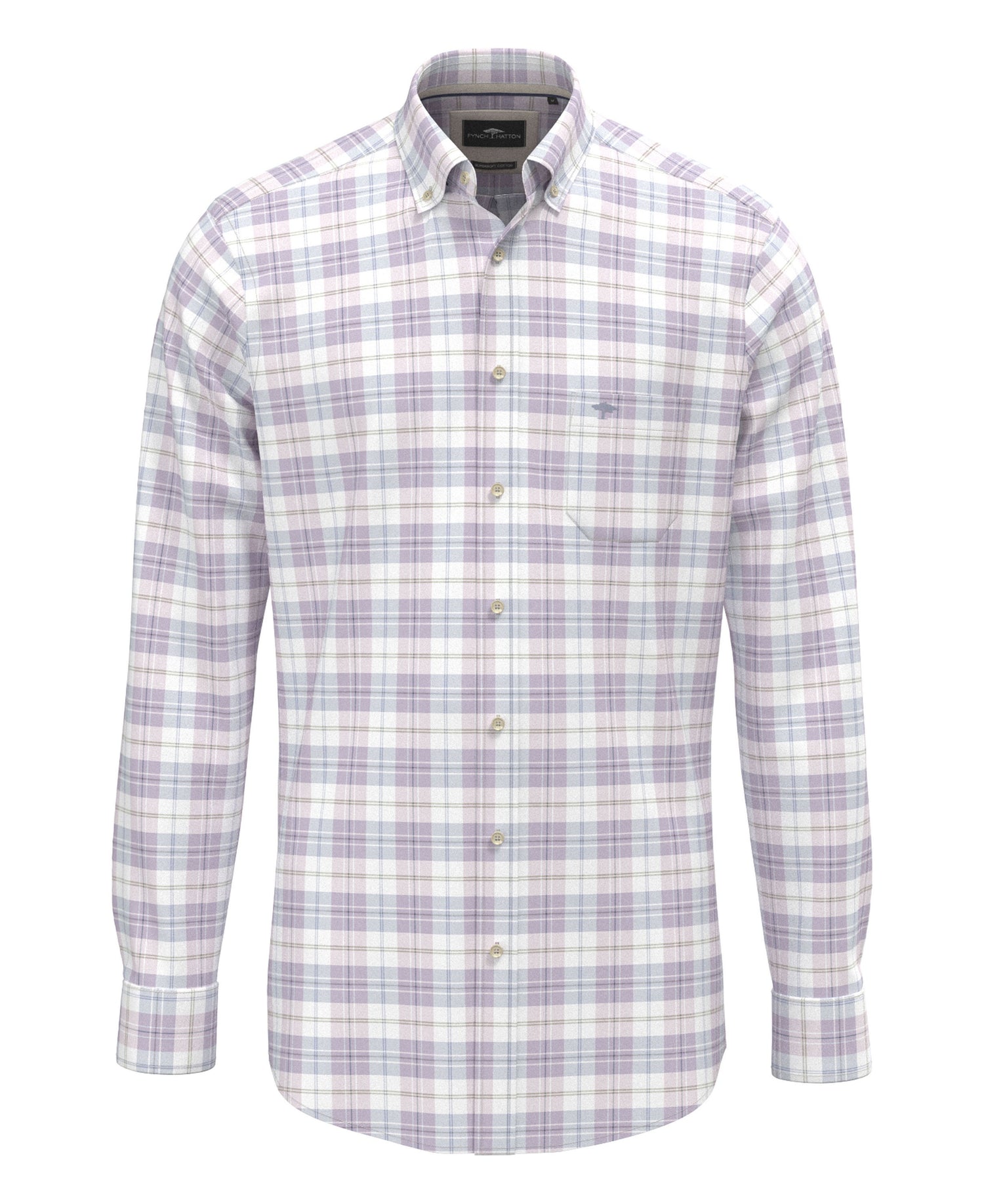 Slub Check Button down 1/1 - Magnolia