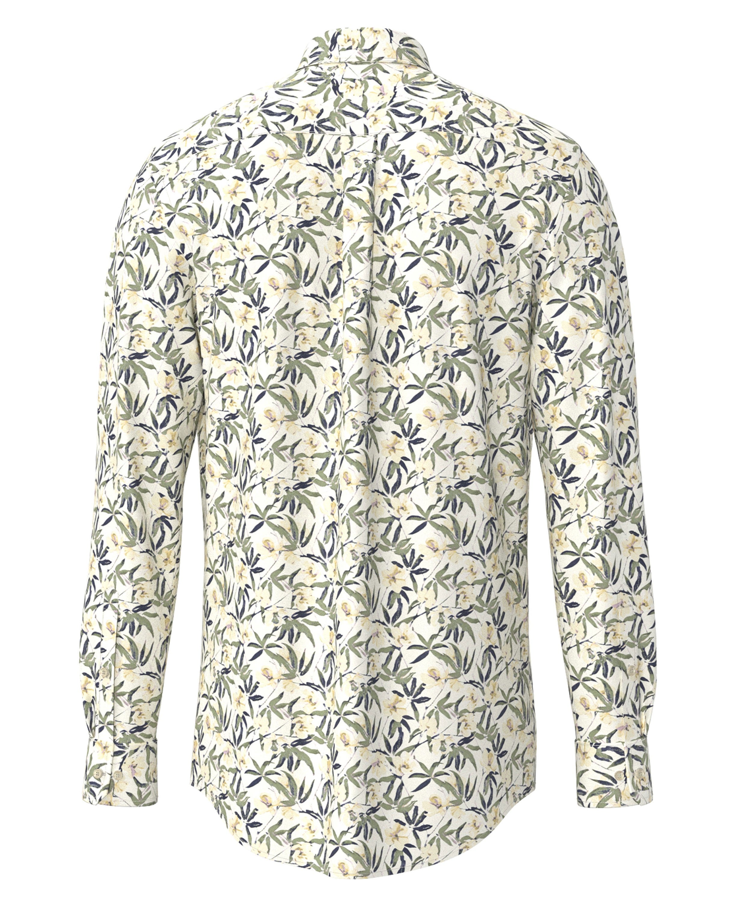 Slub Flower Print Button-down - Pale Yellow