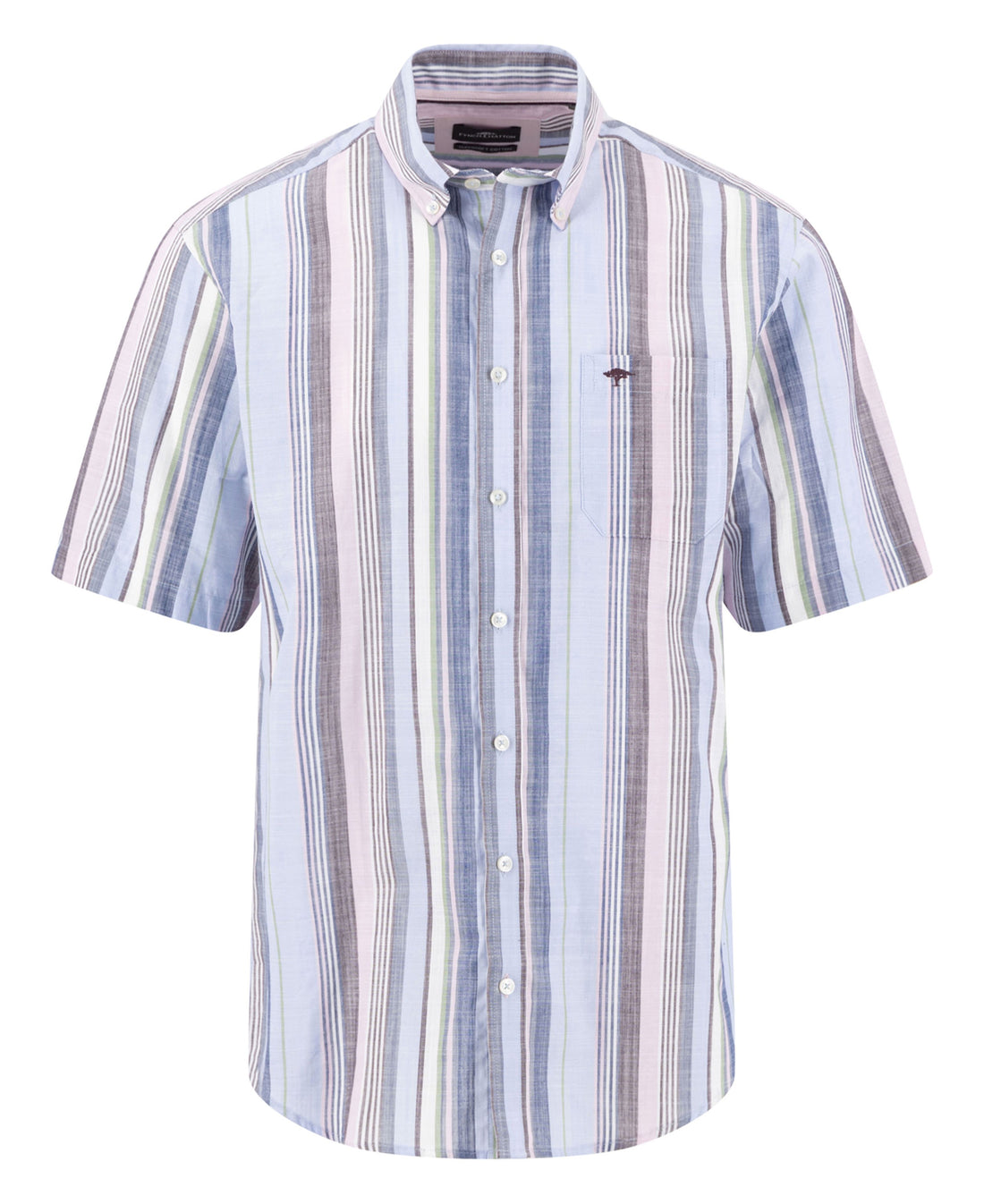 Slub Stripe Button-down  - Aubergine