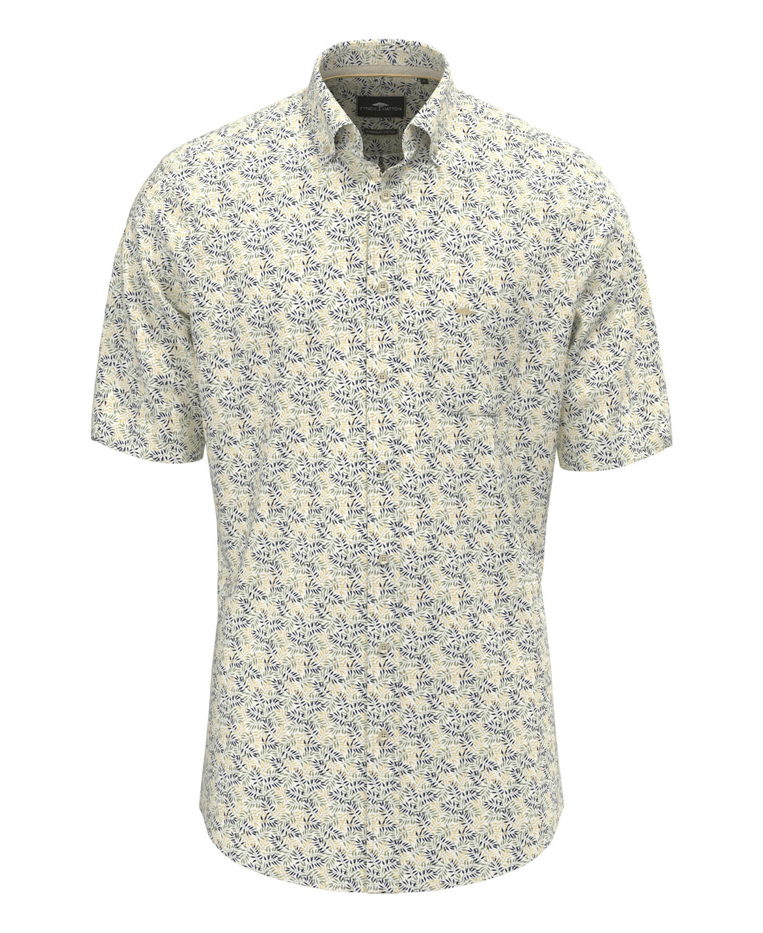 Summer Flower Print Button down 1/2 - Pale Yellow
