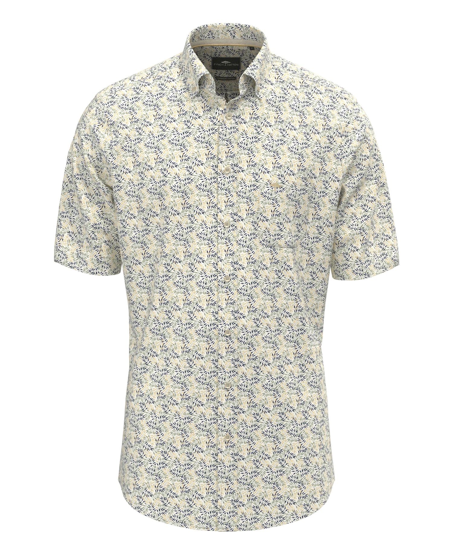Summer Flower Print Button down 1/2 - Pale Yellow