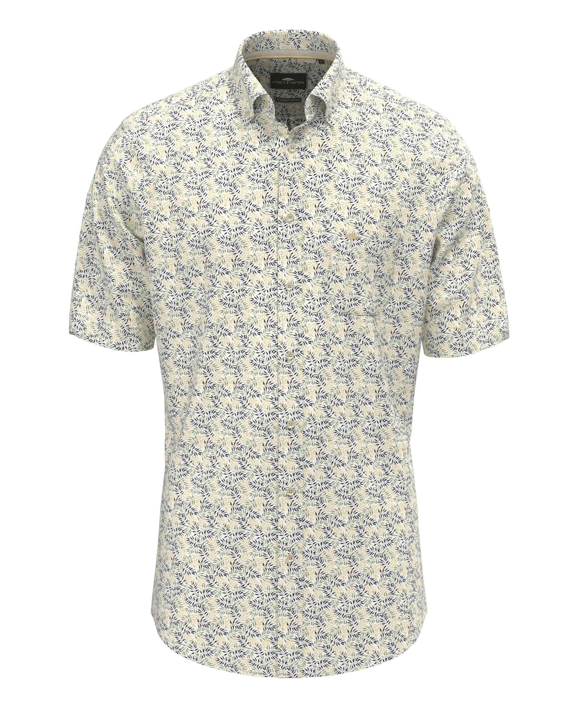 Summer Flower Print Button down 1/2 - Pale Yellow