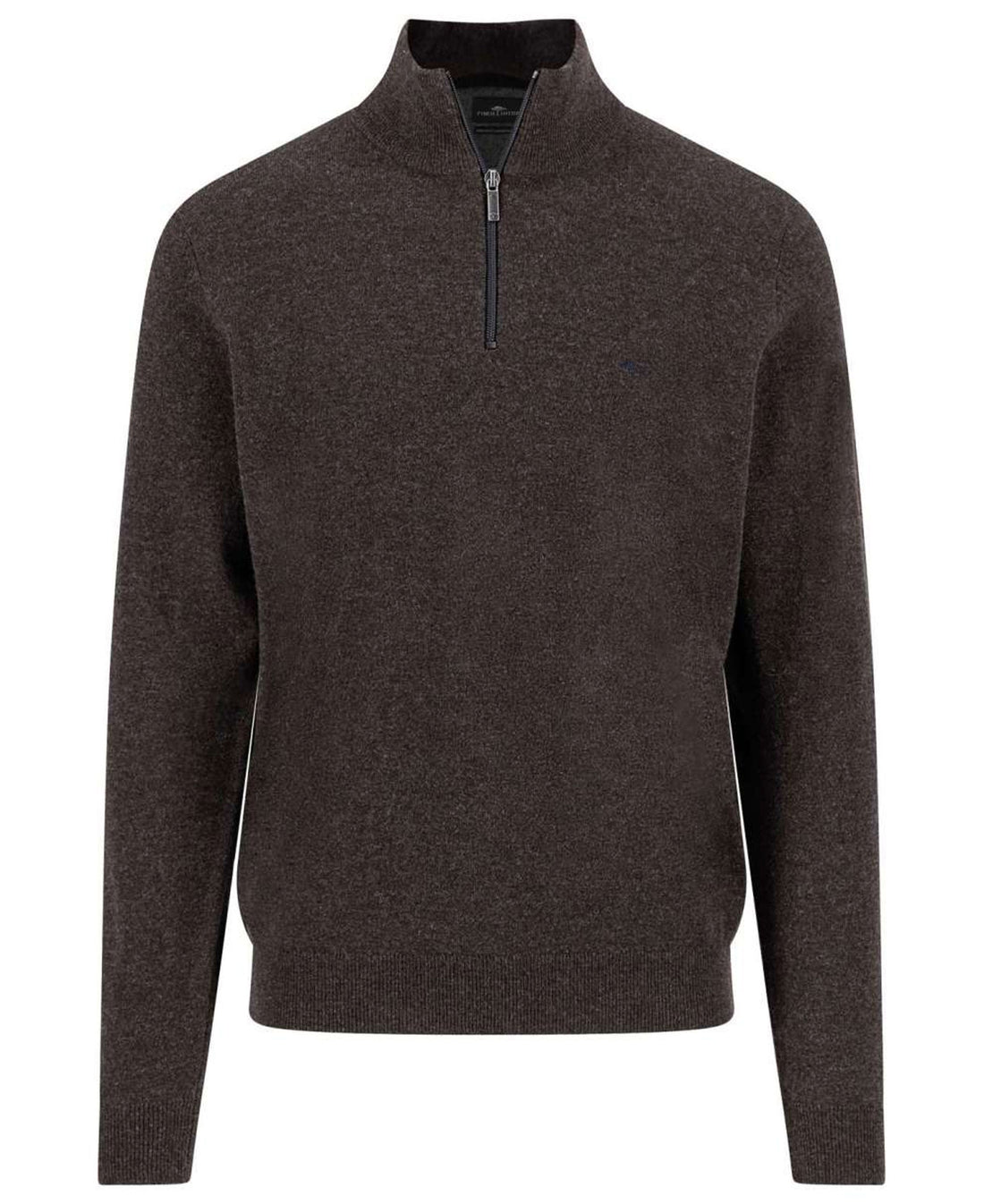 Troyer-Zip Lambswool - Dark Chocolate