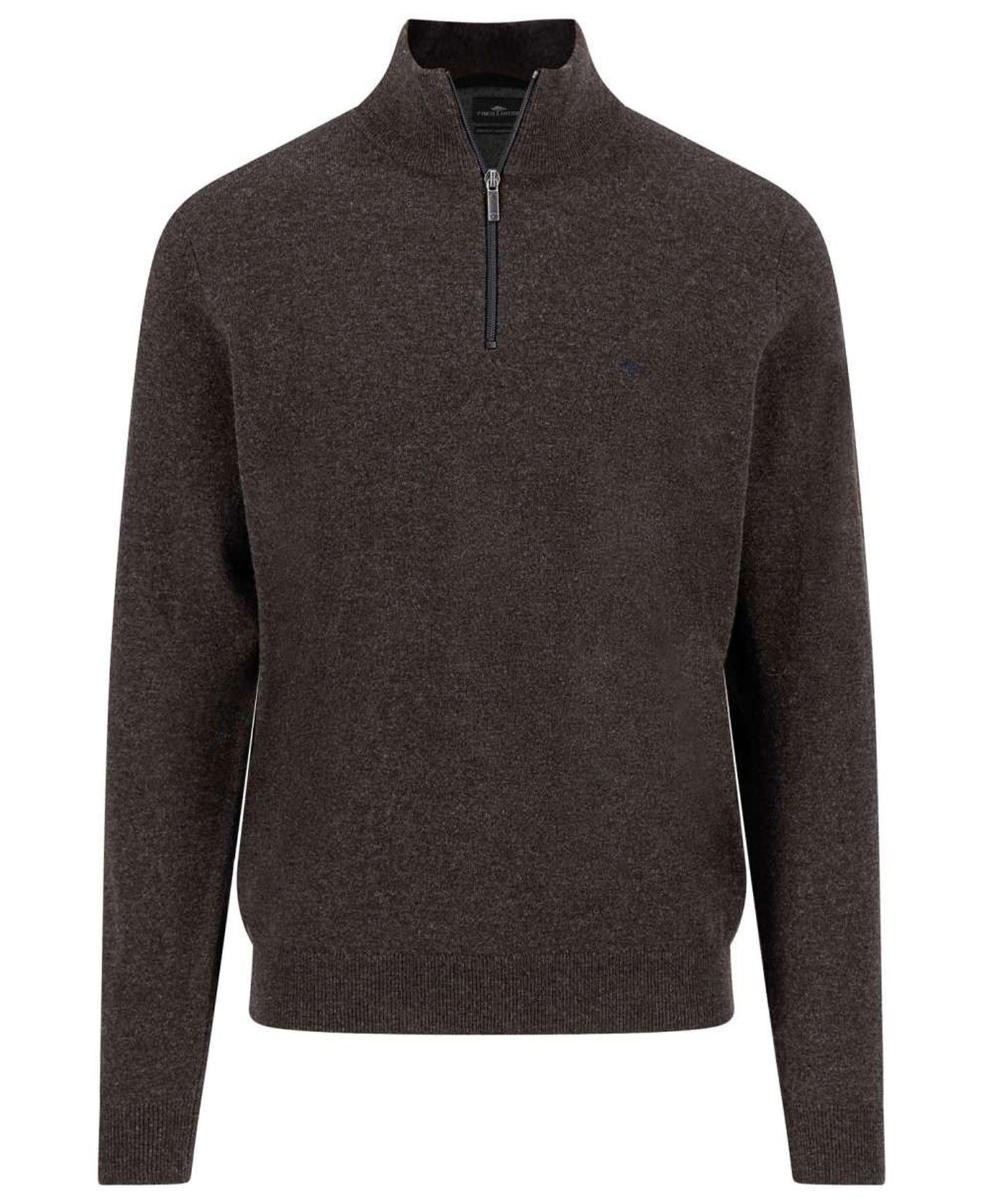 Troyer-Zip Lambswool - Dark Chocolate