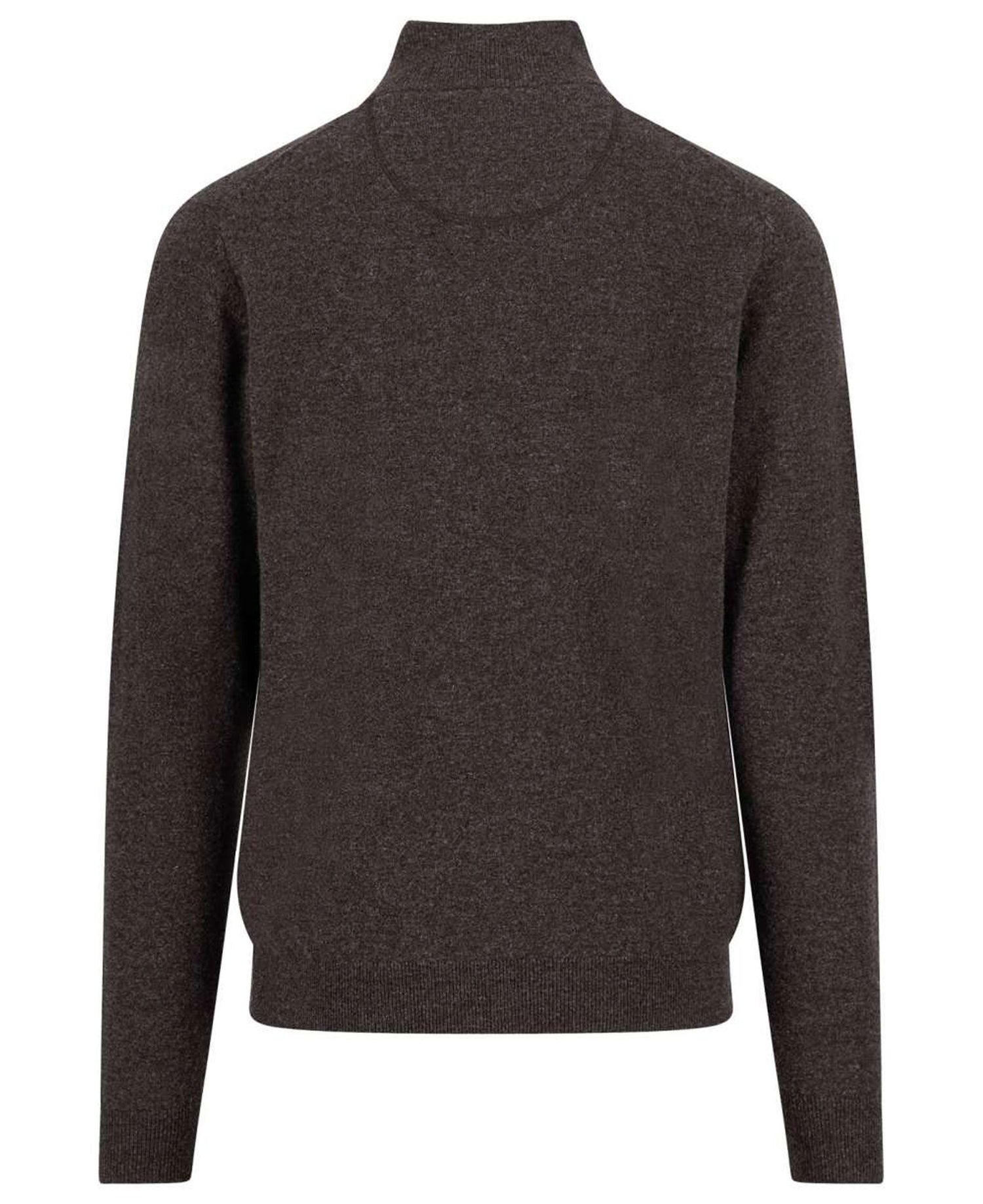 Troyer-Zip Lambswool - Dark Chocolate