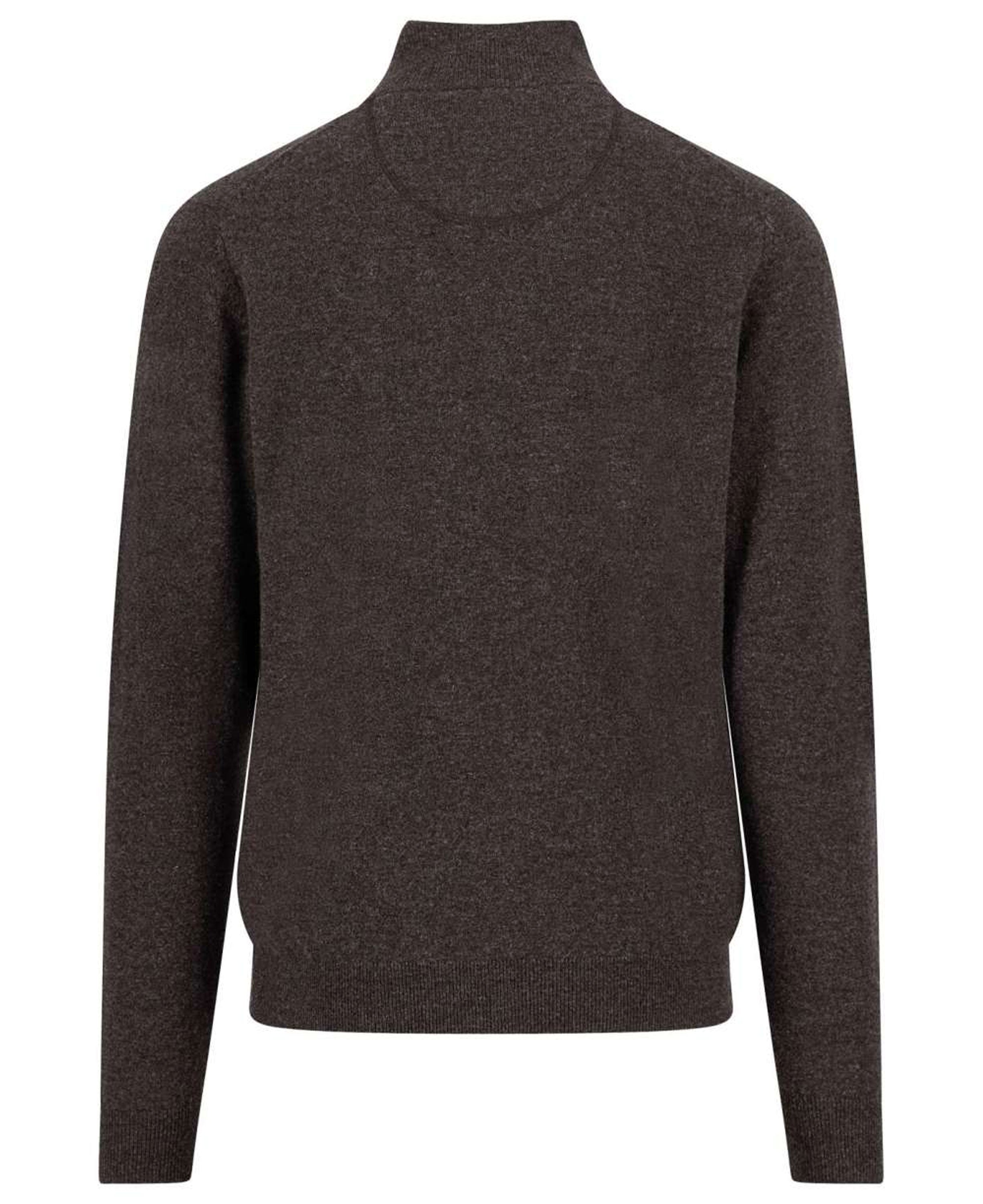 Troyer-Zip Lambswool - Dark Chocolate