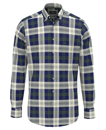 Washed Oxford Check Shirt - Dark Leaf