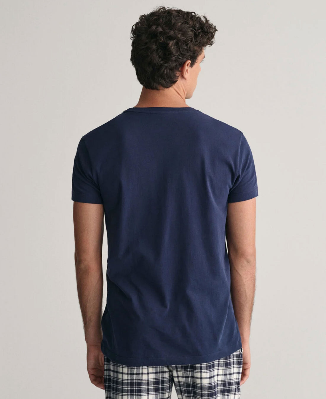 Crew Neck T-Shirt 2-Pack - Navy/White