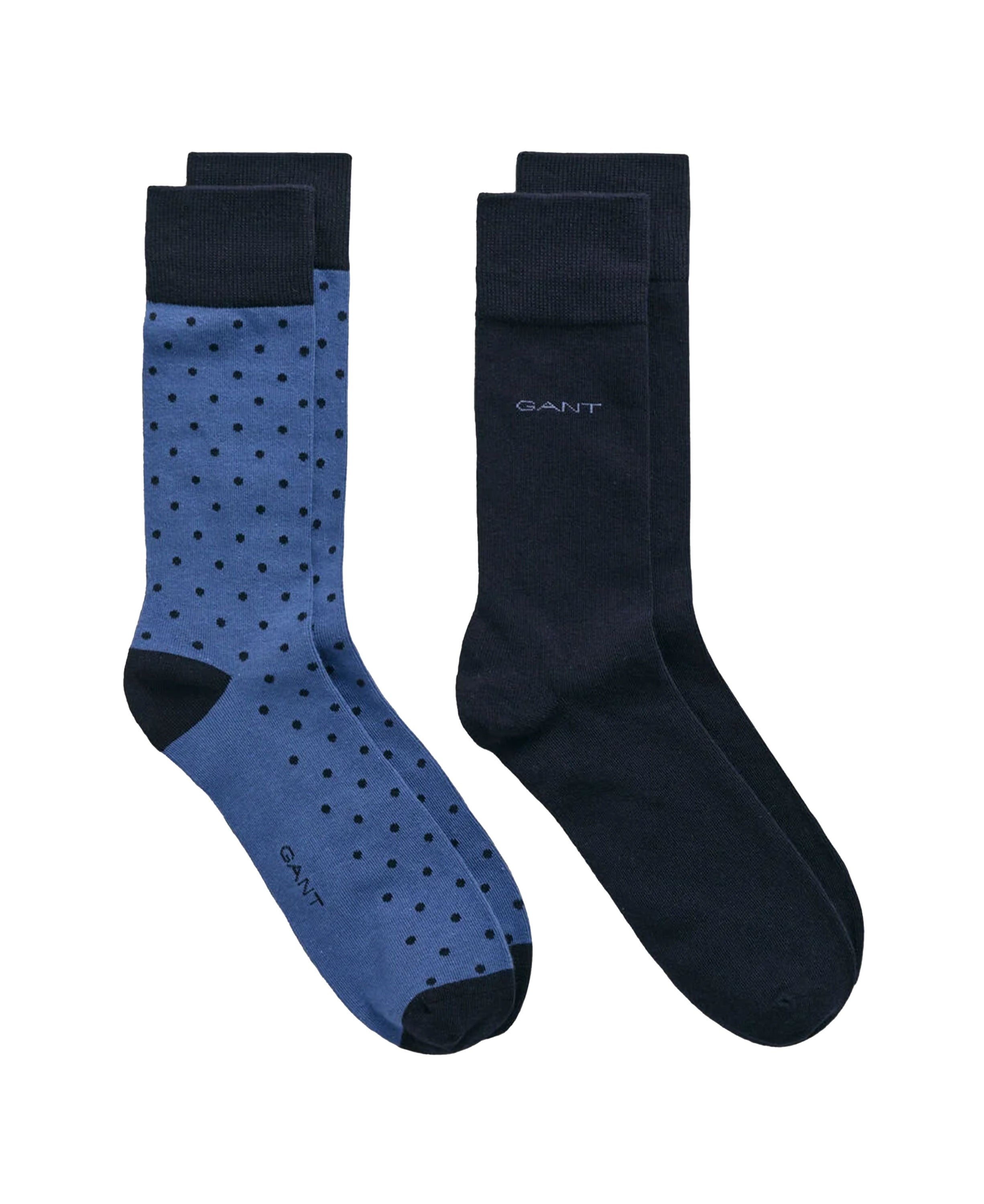 Dot And Solid Socks 2-Pack - Vintage Blue