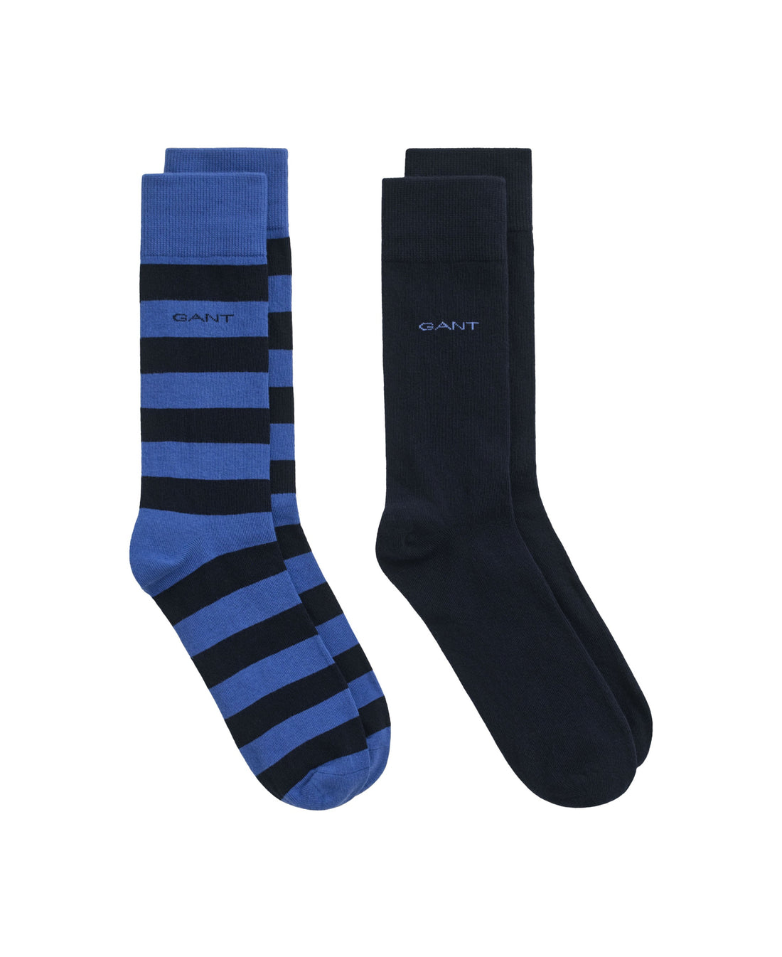 Barstripe And Solid Socks 2-Pack - Rich Blue