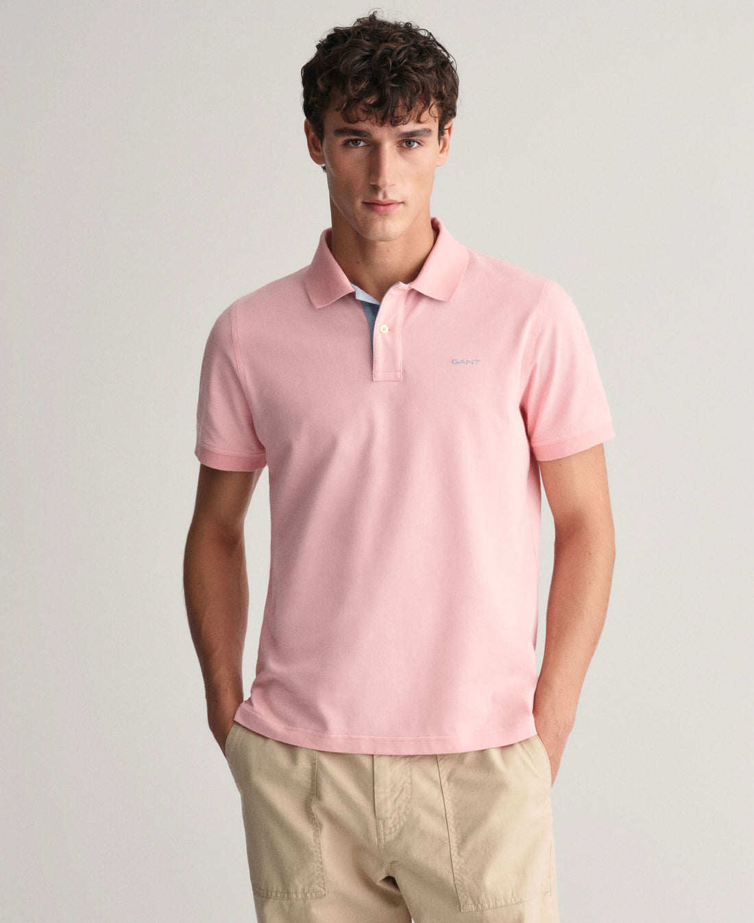 Regular Fit Contrast Pique Polo Shirt - Bubblegum Pink