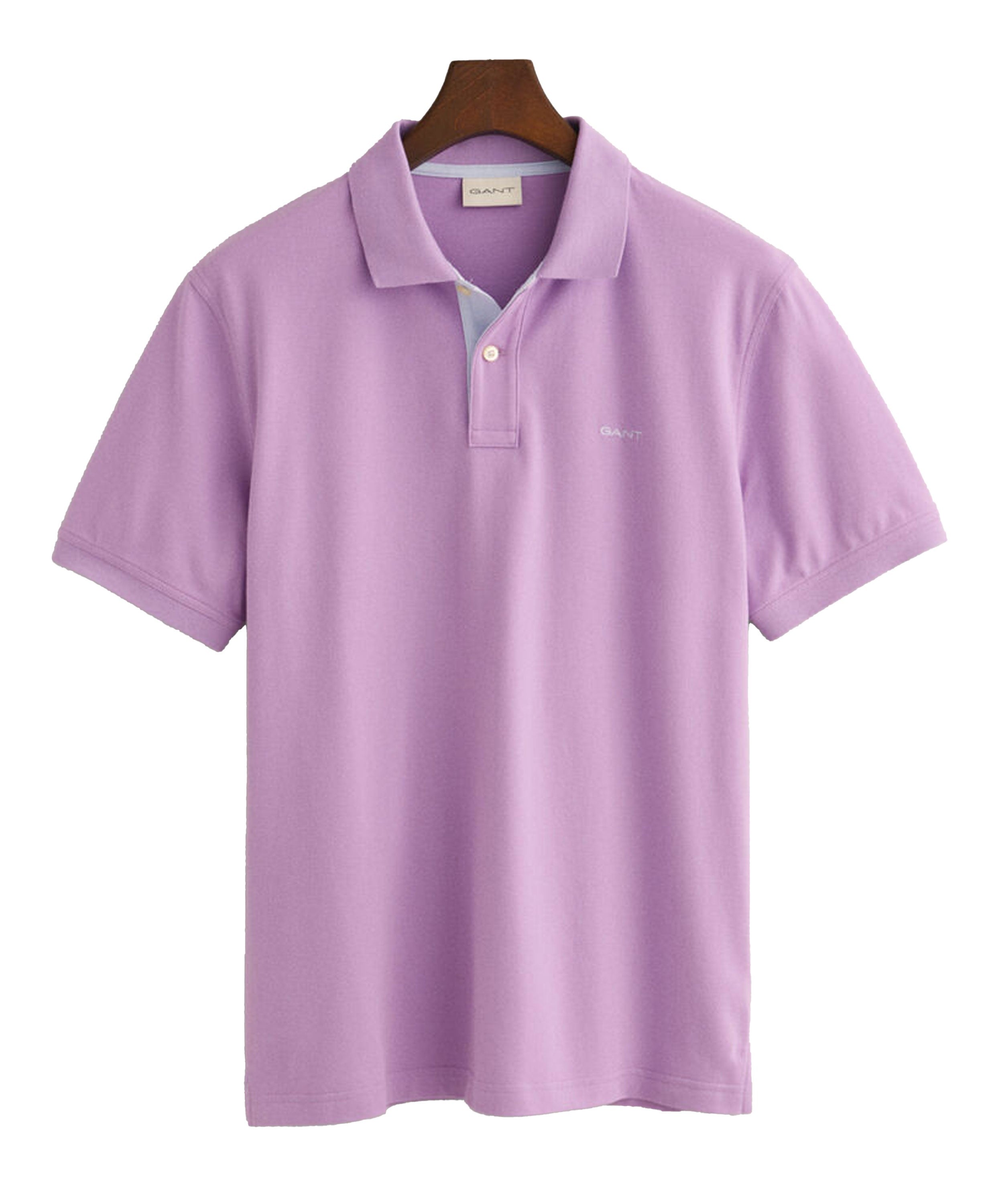 Regular Fit Contrast Pique Polo Shirt - Orchid Lilac