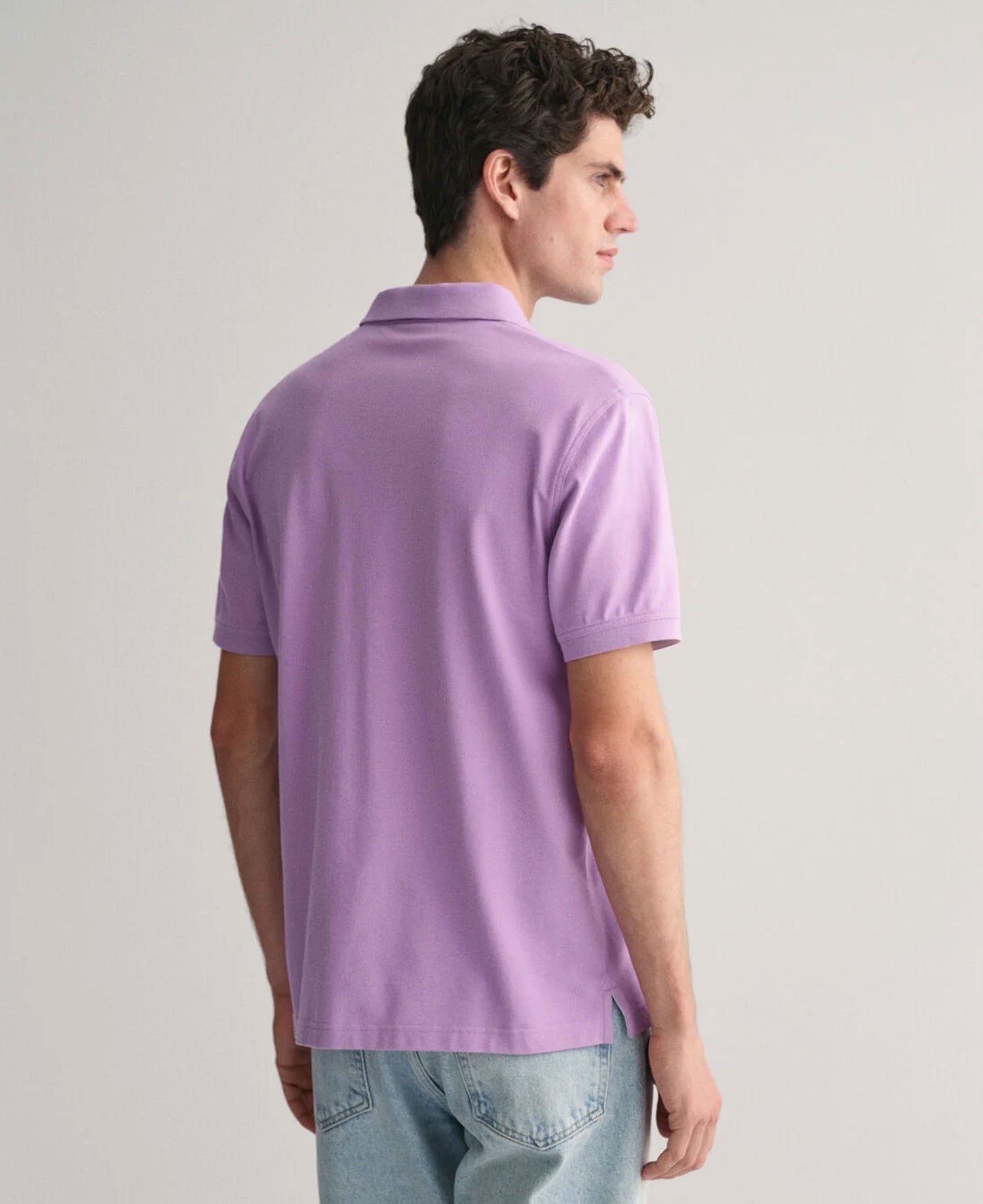 Regular Fit Contrast Pique Polo Shirt - Orchid Lilac