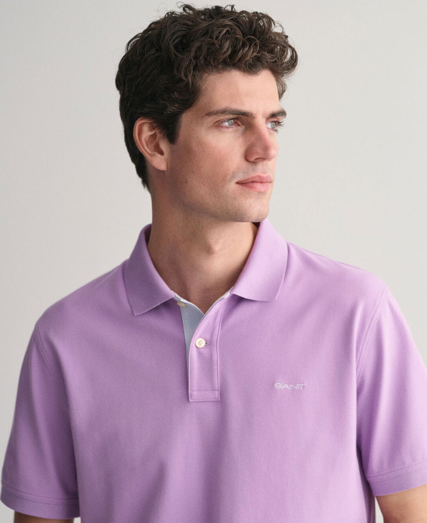 Regular Fit Contrast Pique Polo Shirt - Orchid Lilac