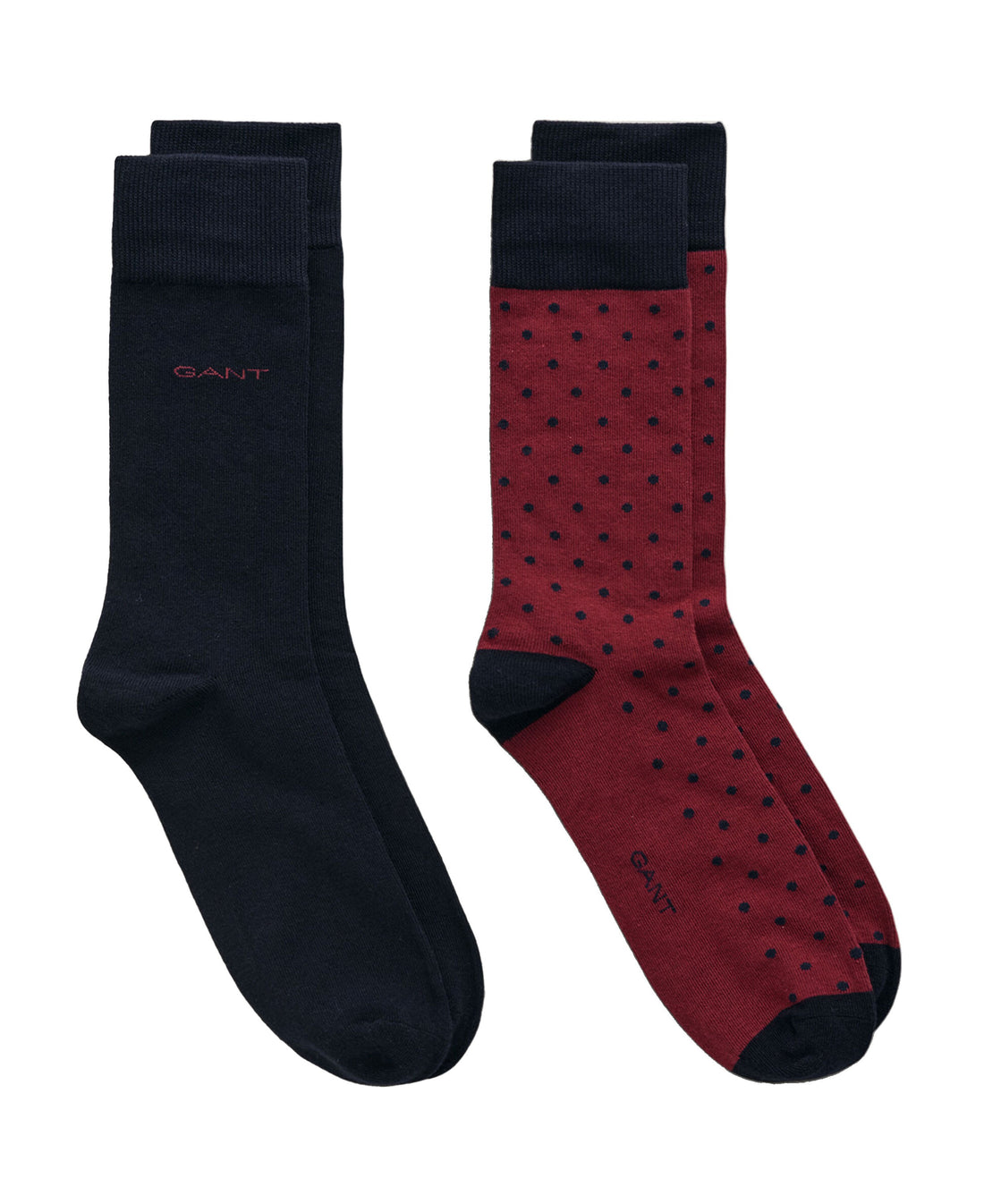 Dot And Solid Socks 2-Pack - Plumped Red