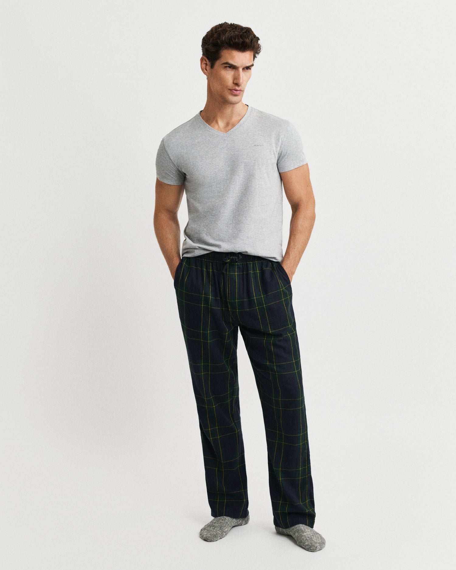 Flannel Check Pants - Forest Green