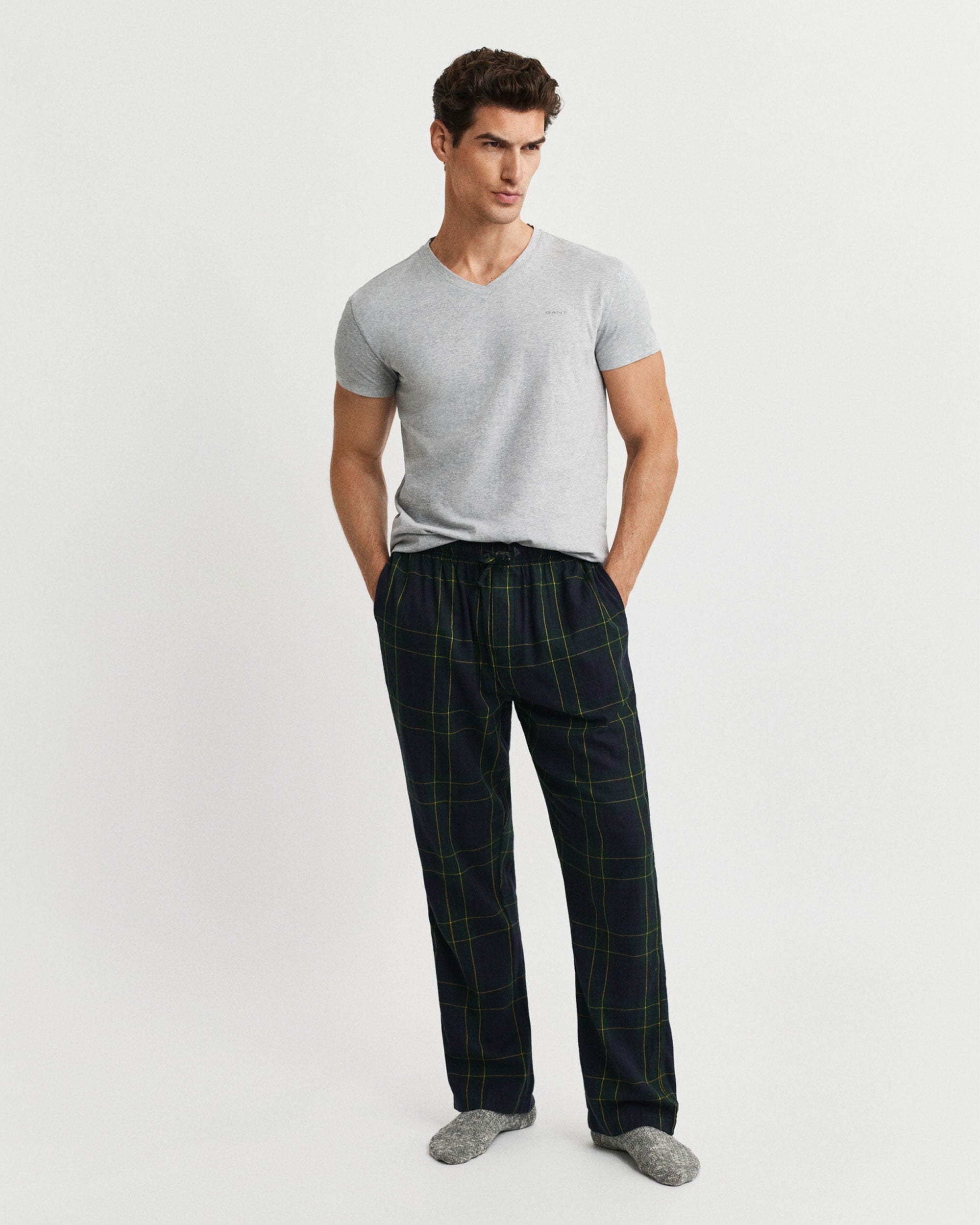 Flannel Check Pants - Forest Green