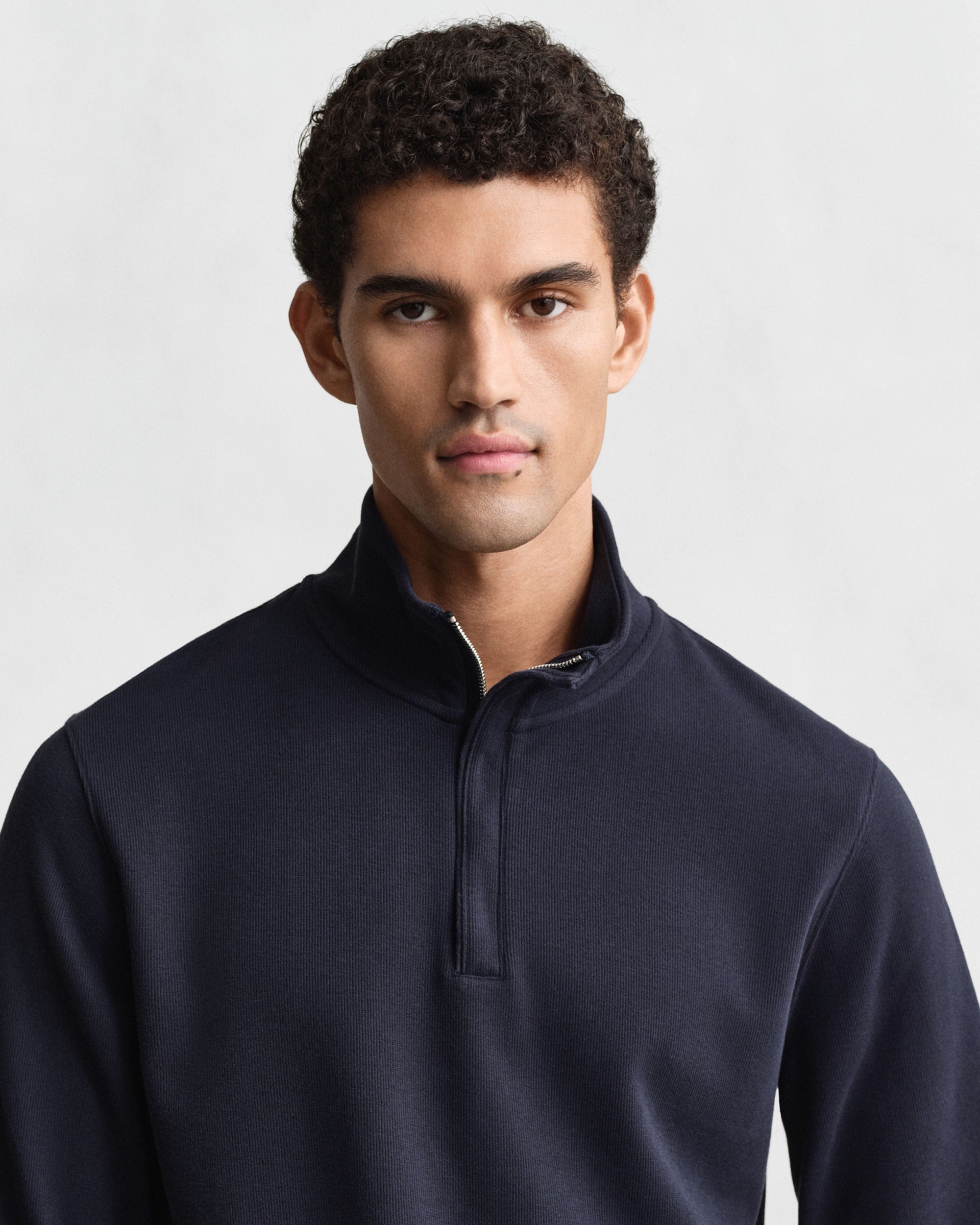 Light Sacker Rib Half-Zip Sweatshirt - Evening Blue