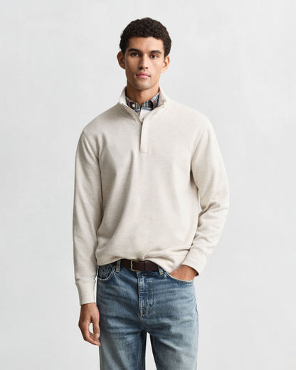 Light Sacker Rib Half-Zip Sweatshirt - Seed Melange