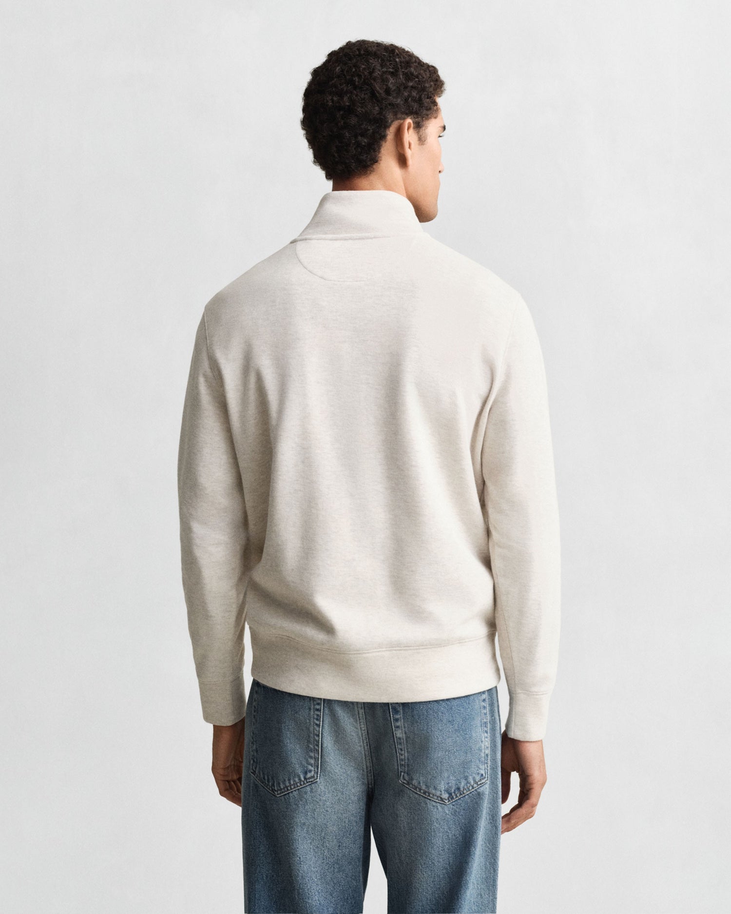 Light Sacker Rib Half-Zip Sweatshirt - Seed Melange